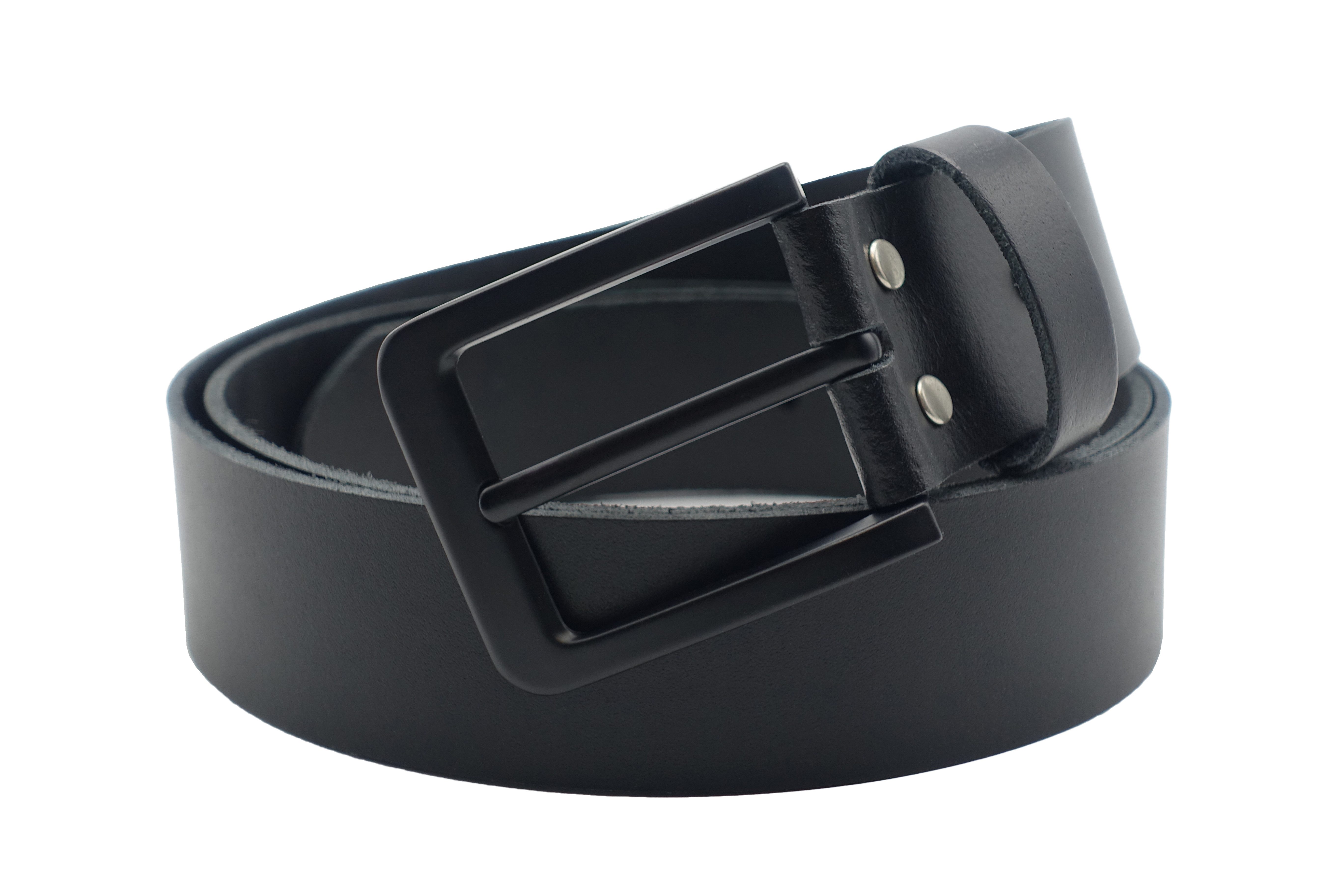 NK Belt GmbH Ledergürtel 38 mm Rindsleder Gürtel mit Schwarzer Schnalle in Schwarz, Made in Germany #SE-22 – Bild 4 von 5