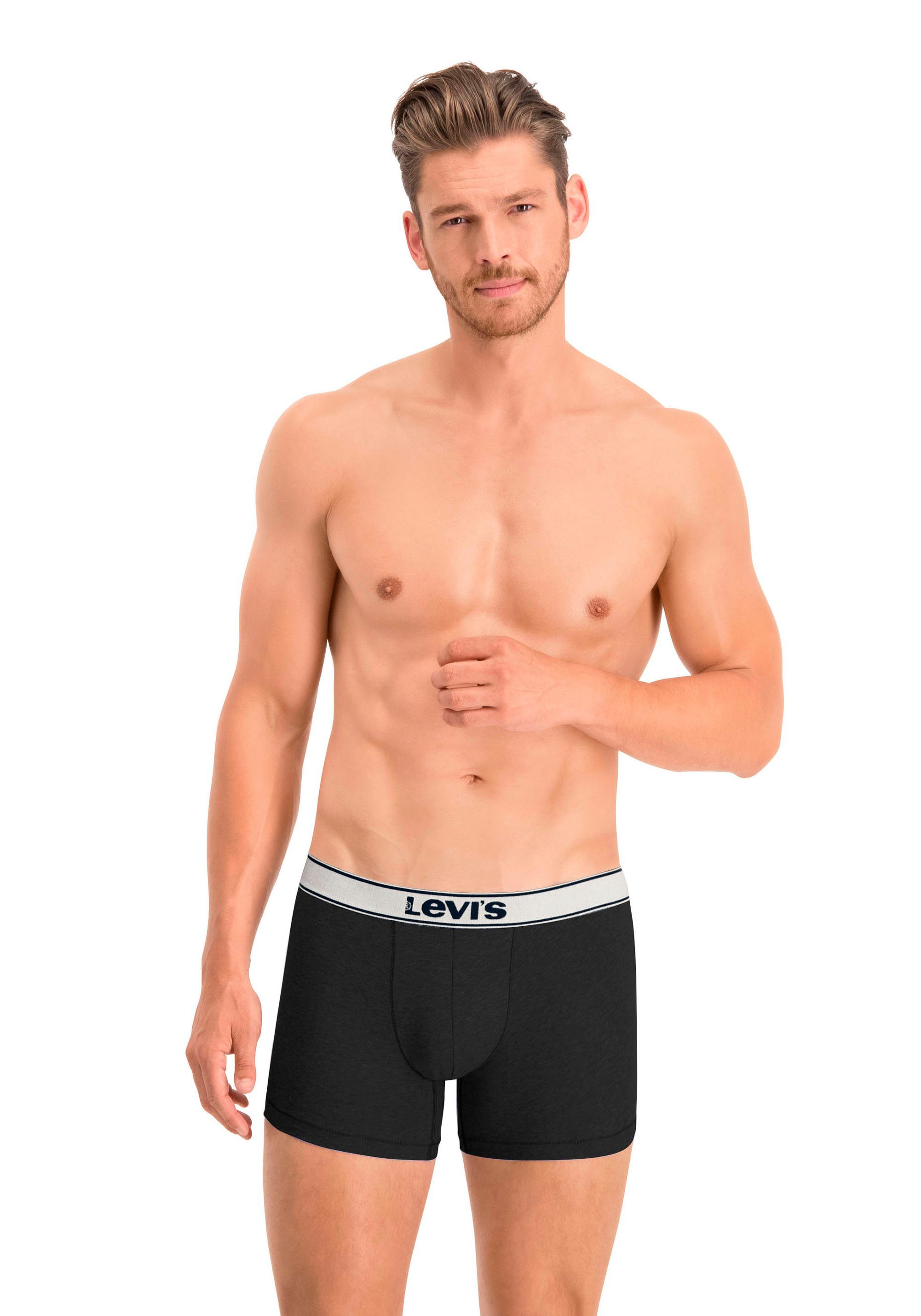 Levi's® Boxershorts LEVIS MEN VNTG HTR BOXER BRIEF ORG CO 2P (2er Pack) mit breitem Logobund