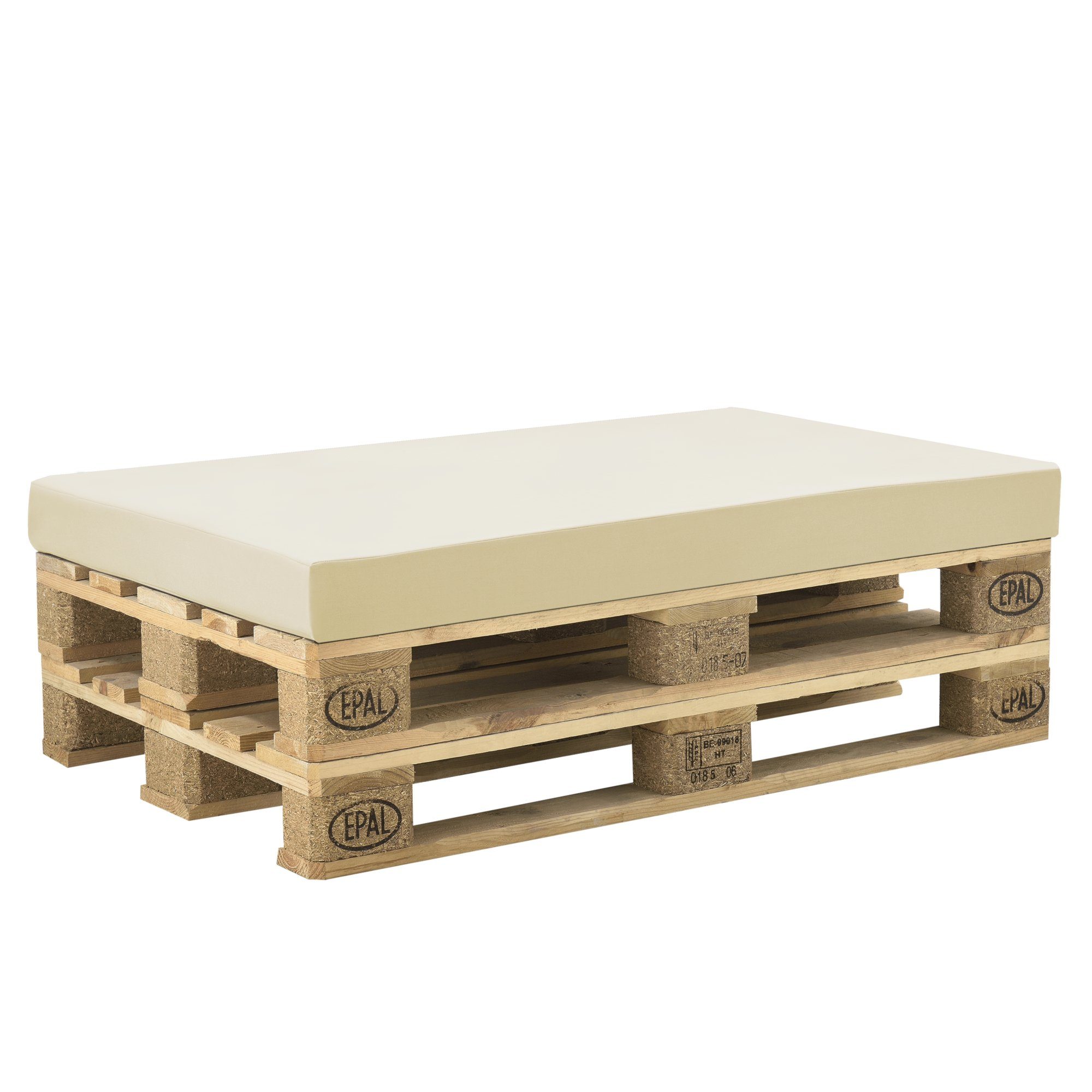 Kissenbezug, neu.haus, Palettenkissenbezug 120x80x10cm Palettenpolster Beige