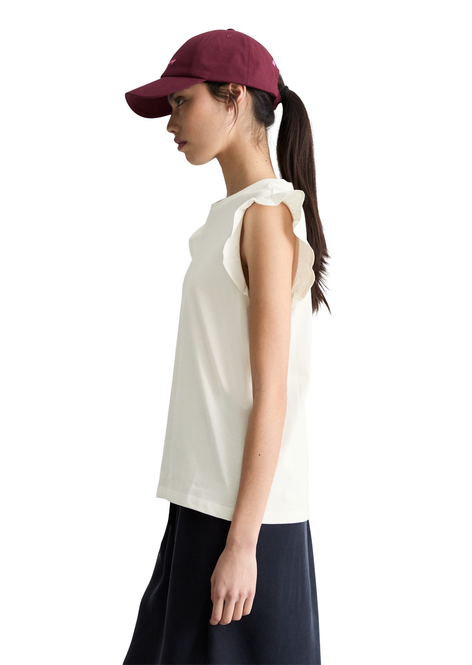 Marc O'Polo DENIM T-Shirt aus Material-Mix