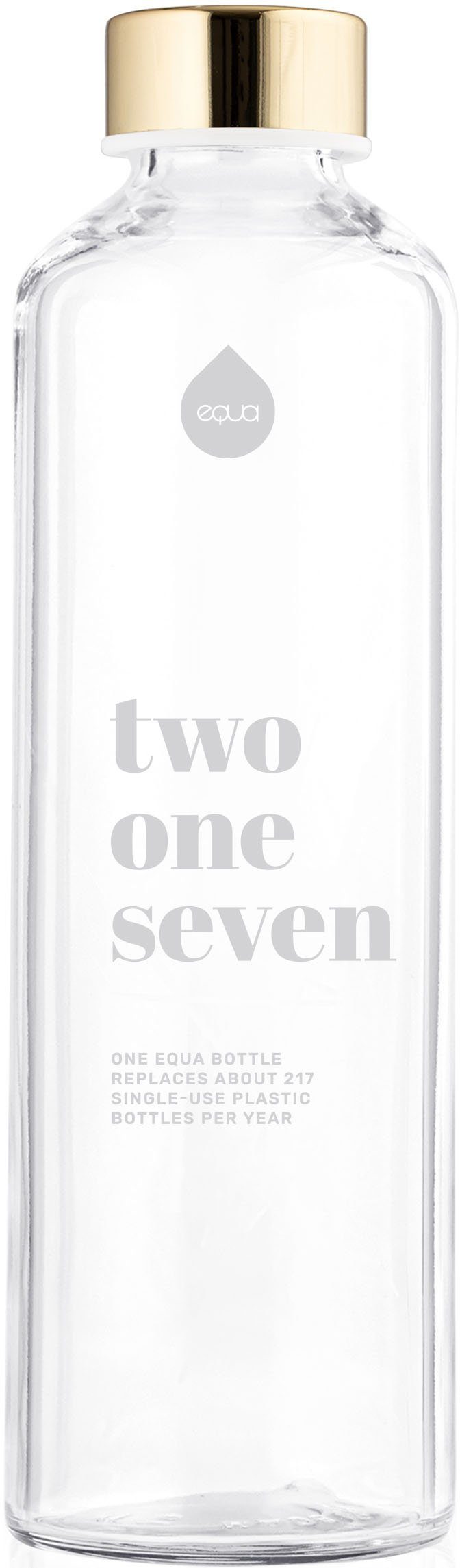 Trinkflasche Borosilikatglas, 217, ml equa Mismatch goldfarben-transparent-weiß 750