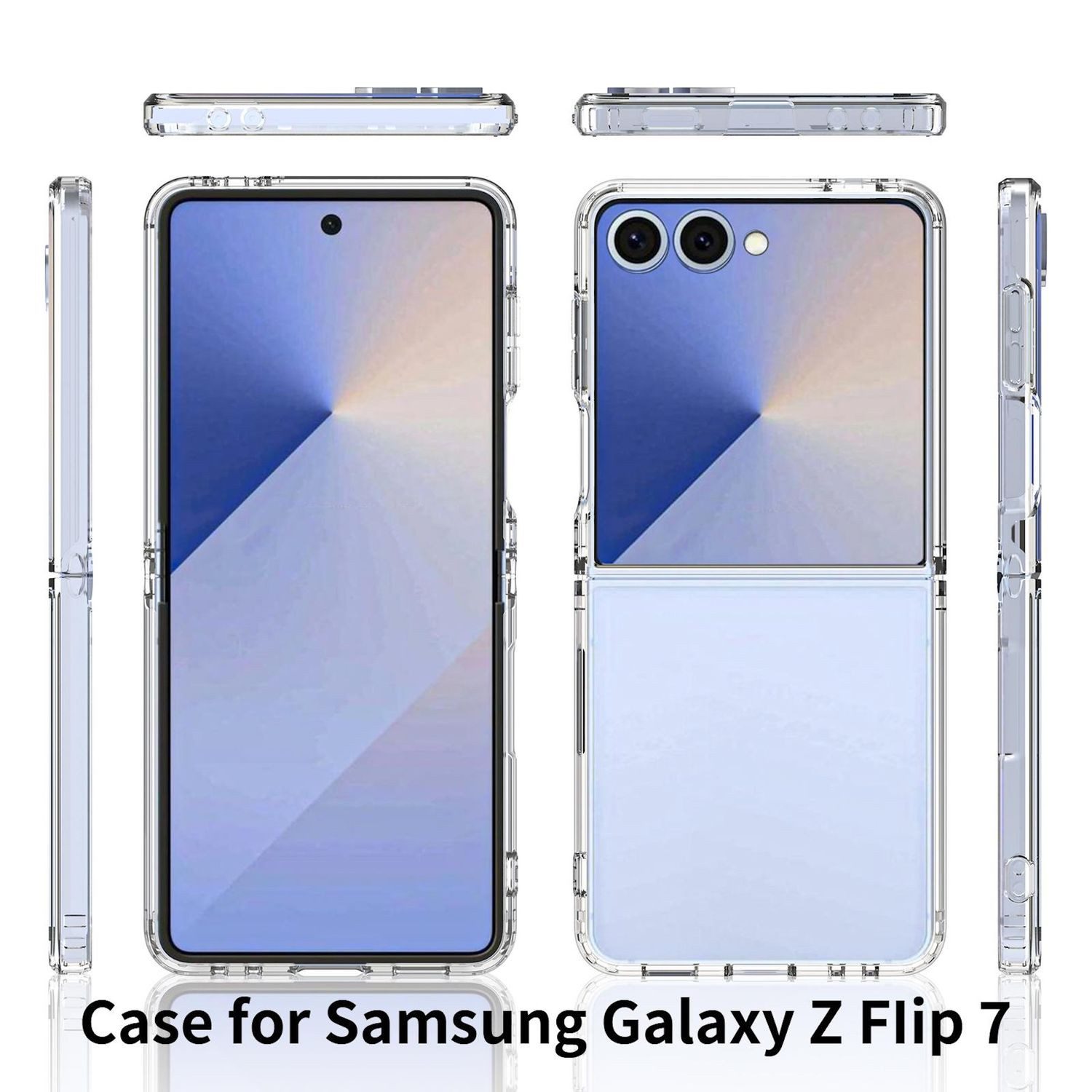Wigento Handyhülle Für Samsung Galaxy Z Flip7 5G TPU / Acryl Hybrid Hülle Transparent, Hybrid Hülle mit verstärktem Kantenschutz