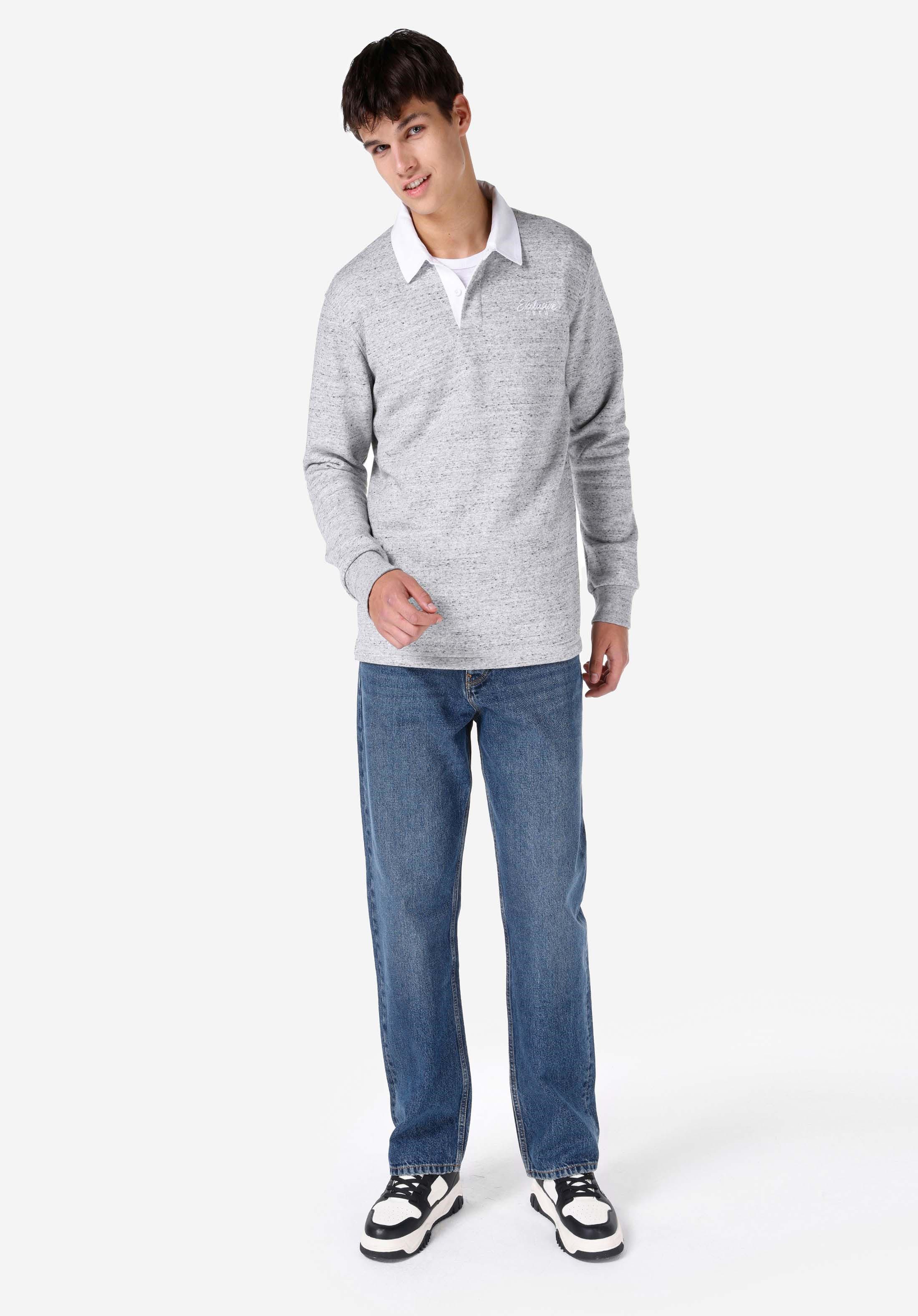 Colins T-Shirt & Kleid Colins Regular Fit Polokragen Herren-Langarm-T-Shirt in Grau