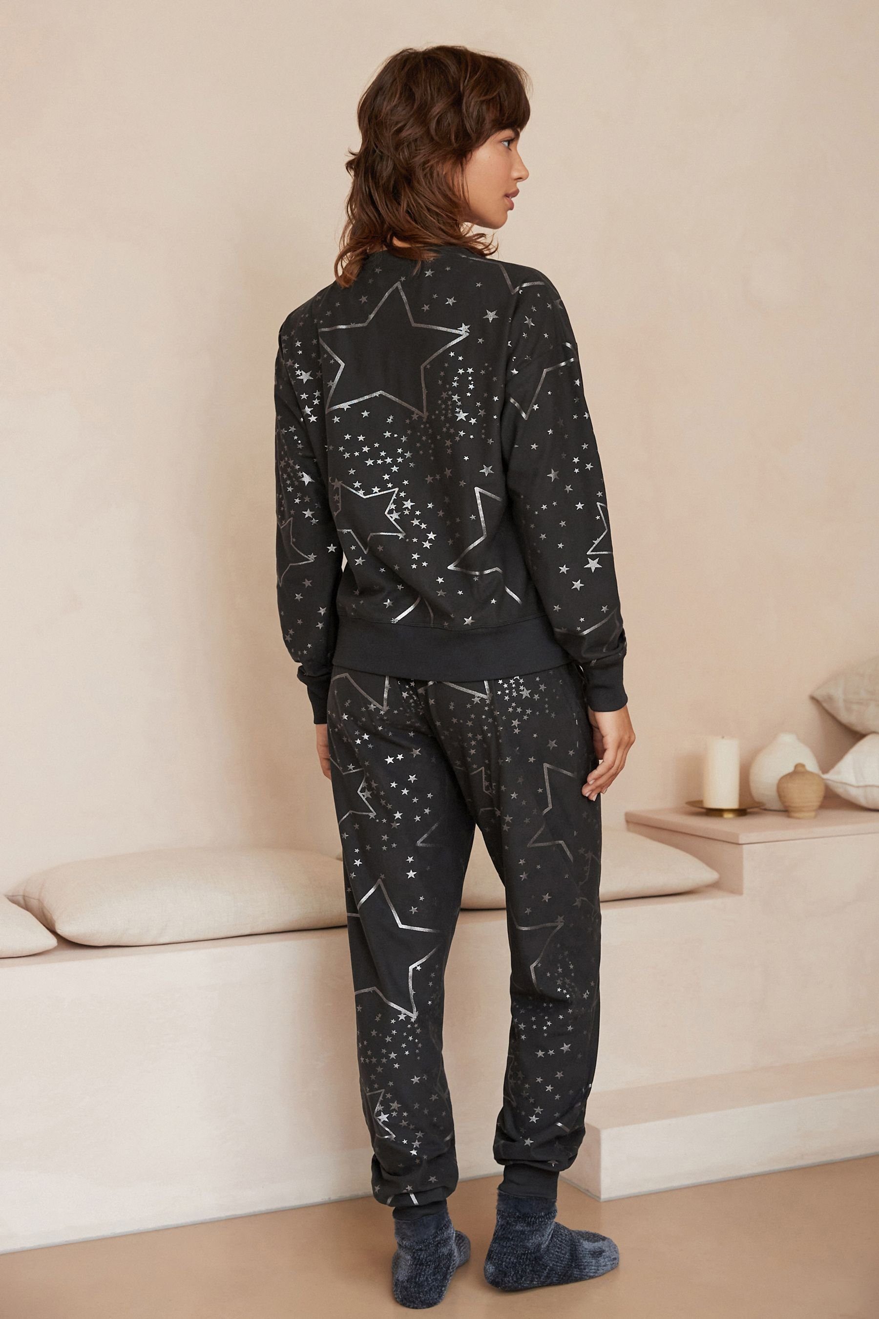 Next Pyjama superweicher und (2 Pyjama Star tlg) Bequemer Foil Charcoal