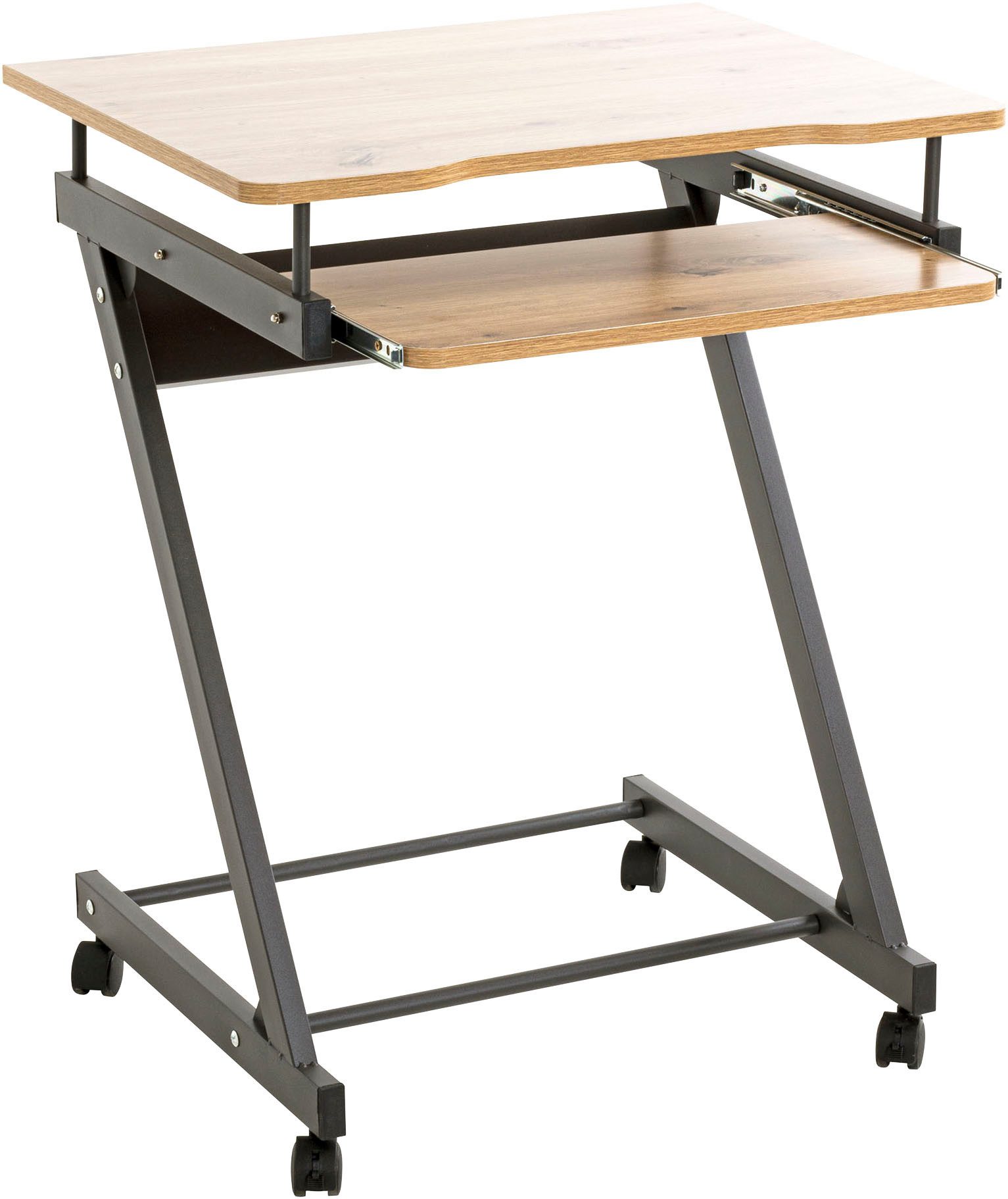 HAKU Computertisch IT-Wagen, Notebookwagen, Schreibtisch (1-St), rechteckig - aus MDF Braun B/T/H 60/49/75 cm