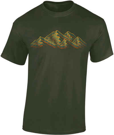 Baddery Print-Shirt Wander Shirt : Alpen - Kletter T-Shirt für Wanderfreunde - Bergsteiger, hochwertiger Siebdruck, auch Übergrößen, aus Baumwolle