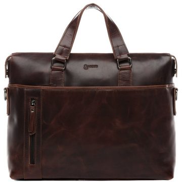 BACCINI Laptoptasche Leder Businesstasche Unisex LEANDRO, Laptoptasche 15,4 Zoll, Aktentasche Echtleder Damen Herren braun