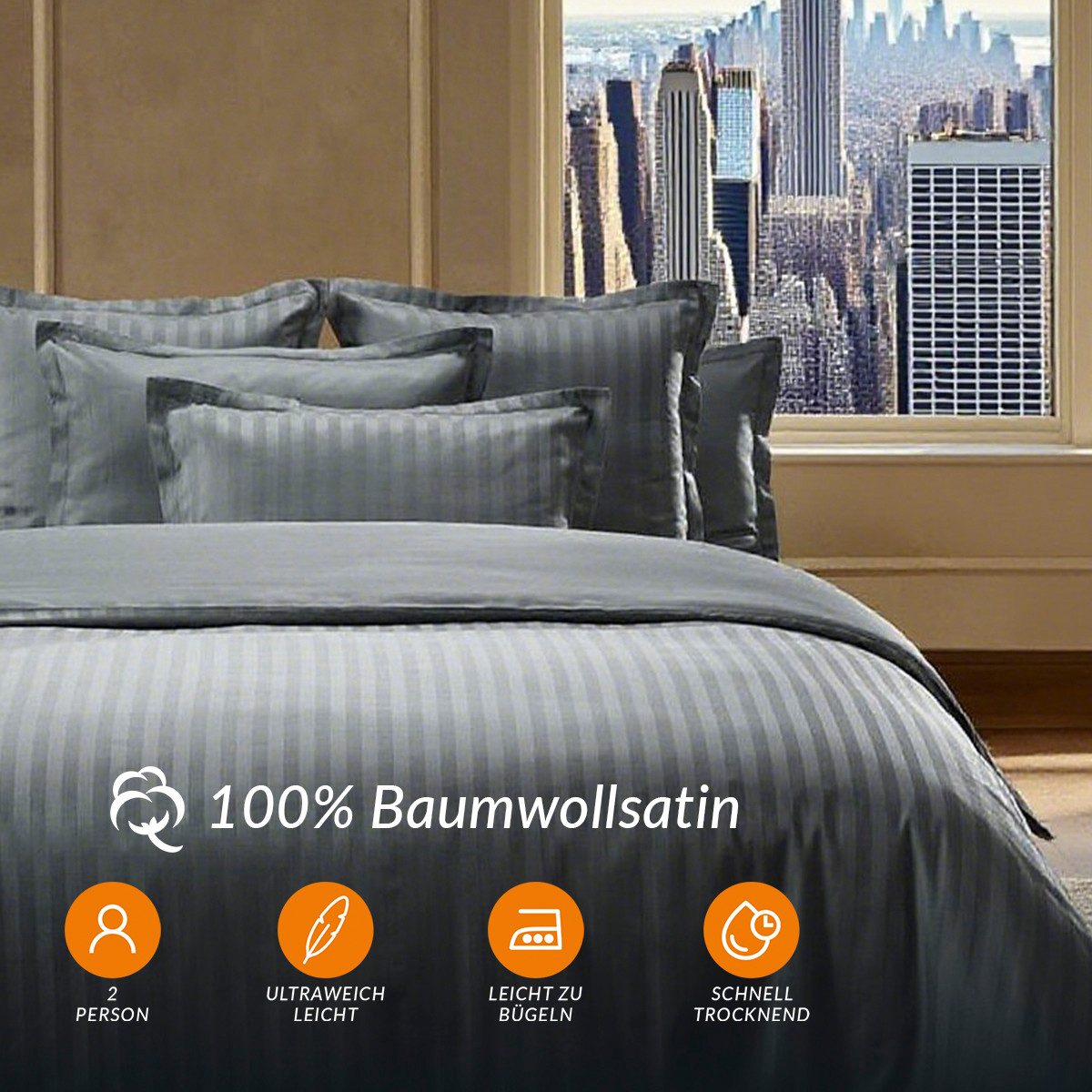 Pure cottom Bettlaken Baumwollsatin, in verschiedenen Farben & Größen
