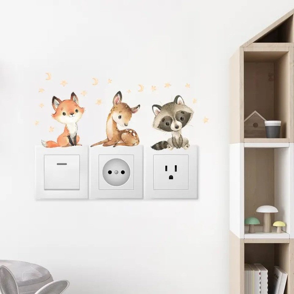 Montegoni Wandtattoo Eichhörnchen & Hase Wandsticker – Tierdeko für Kinderzimmer, Hochwertiges Material, Realistische & farbenfrohe Designs. – Bild 4 von 5