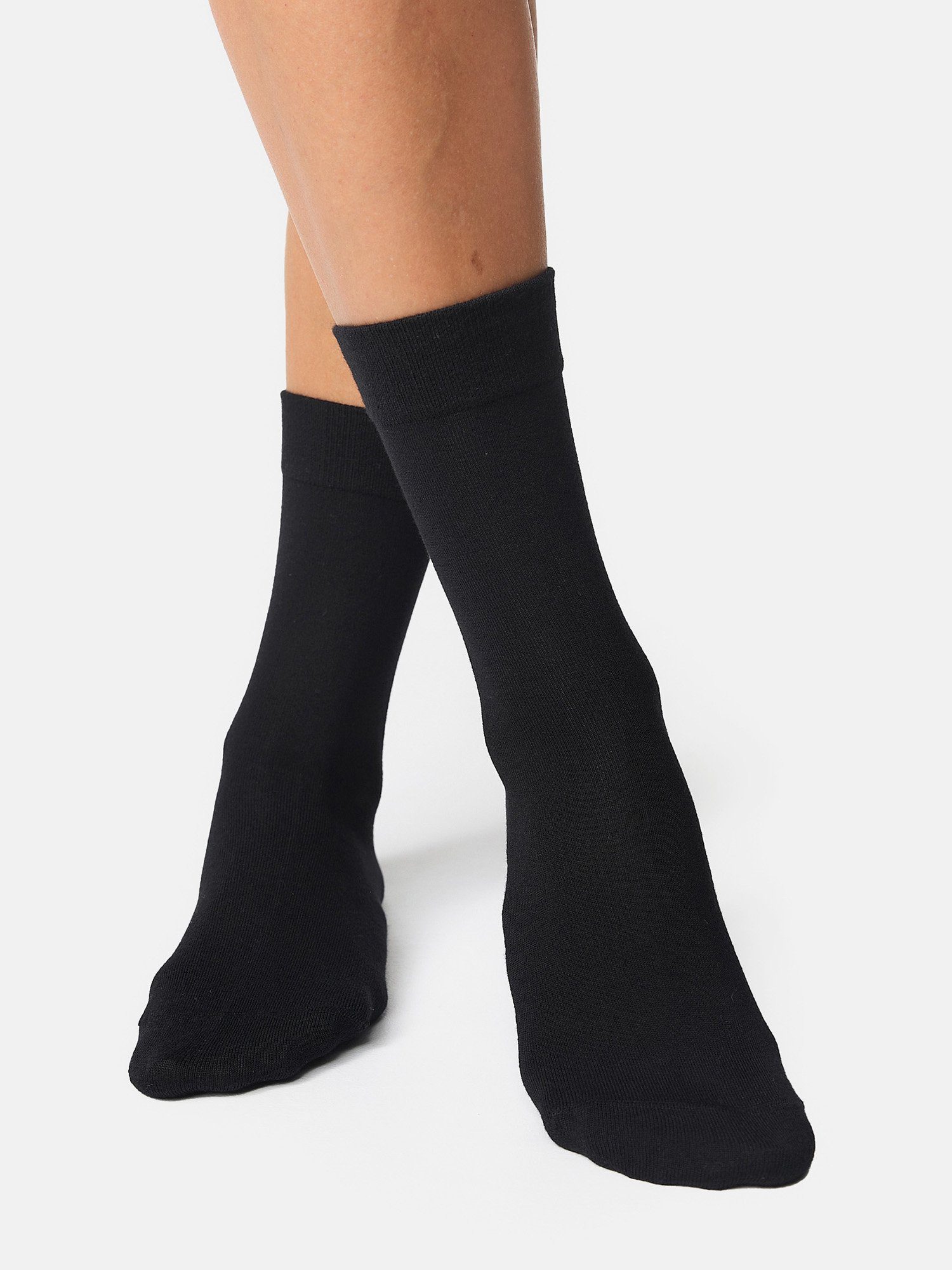 Nur günstig Basicsocken Bund (8-Paar) Die Komfort uni Socken schwarz