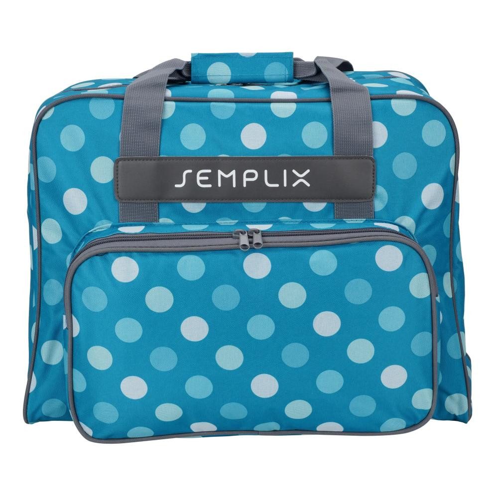 Semplix Nähmaschinentasche - Aufbewahrungstasche Polka Dots petrol/türkis