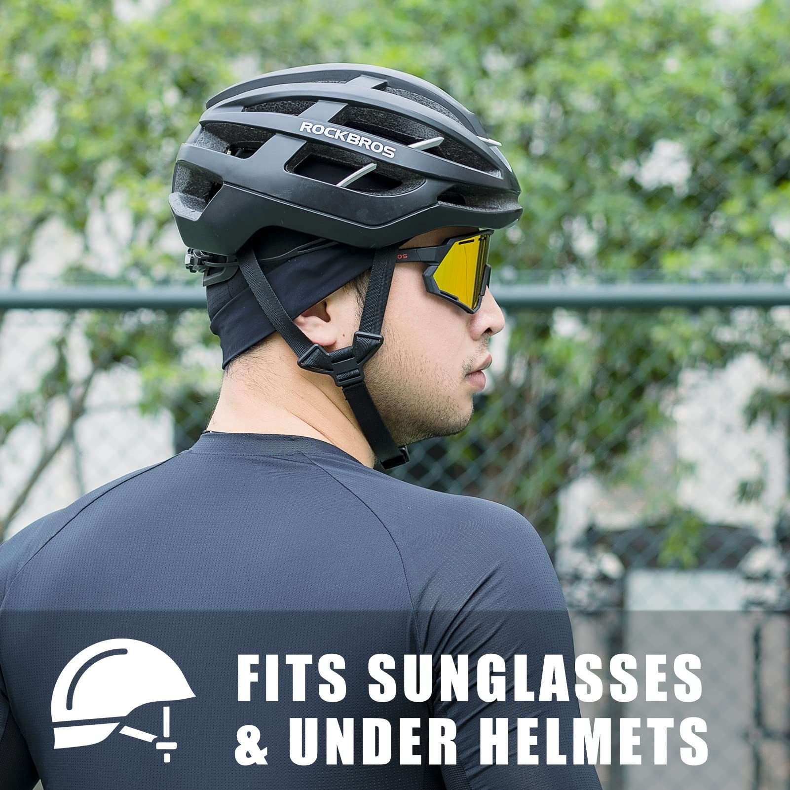 ROCKBROS Unterhelmmütze Fahrradhelm, leichte Sommer-Laufmütze mit UV-Schutz, Einheitsgröße Kühl und komfortabel