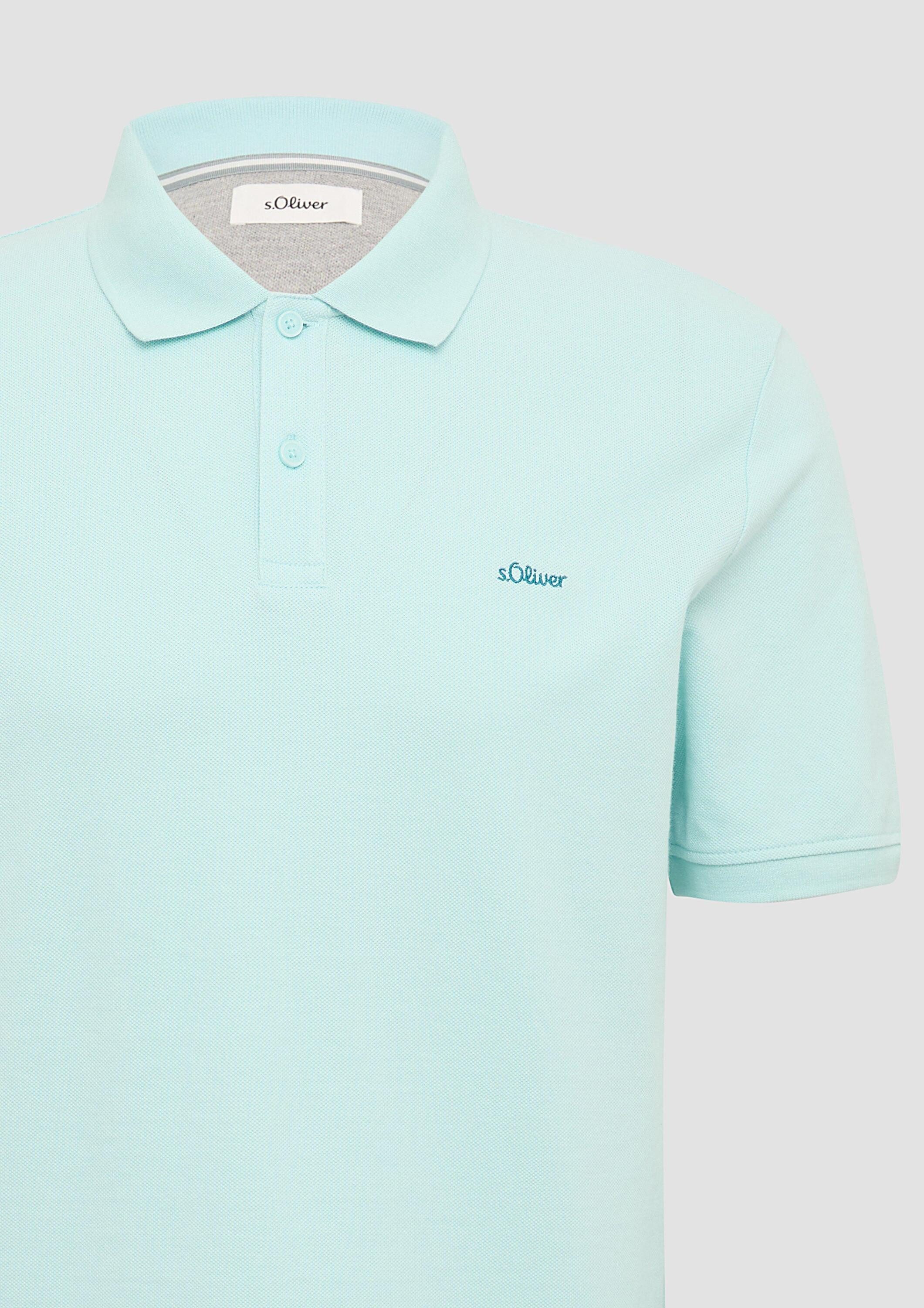 s.Oliver Kurzarmshirt Polo-Shirt Poloshirt aus Baumwollpiqué