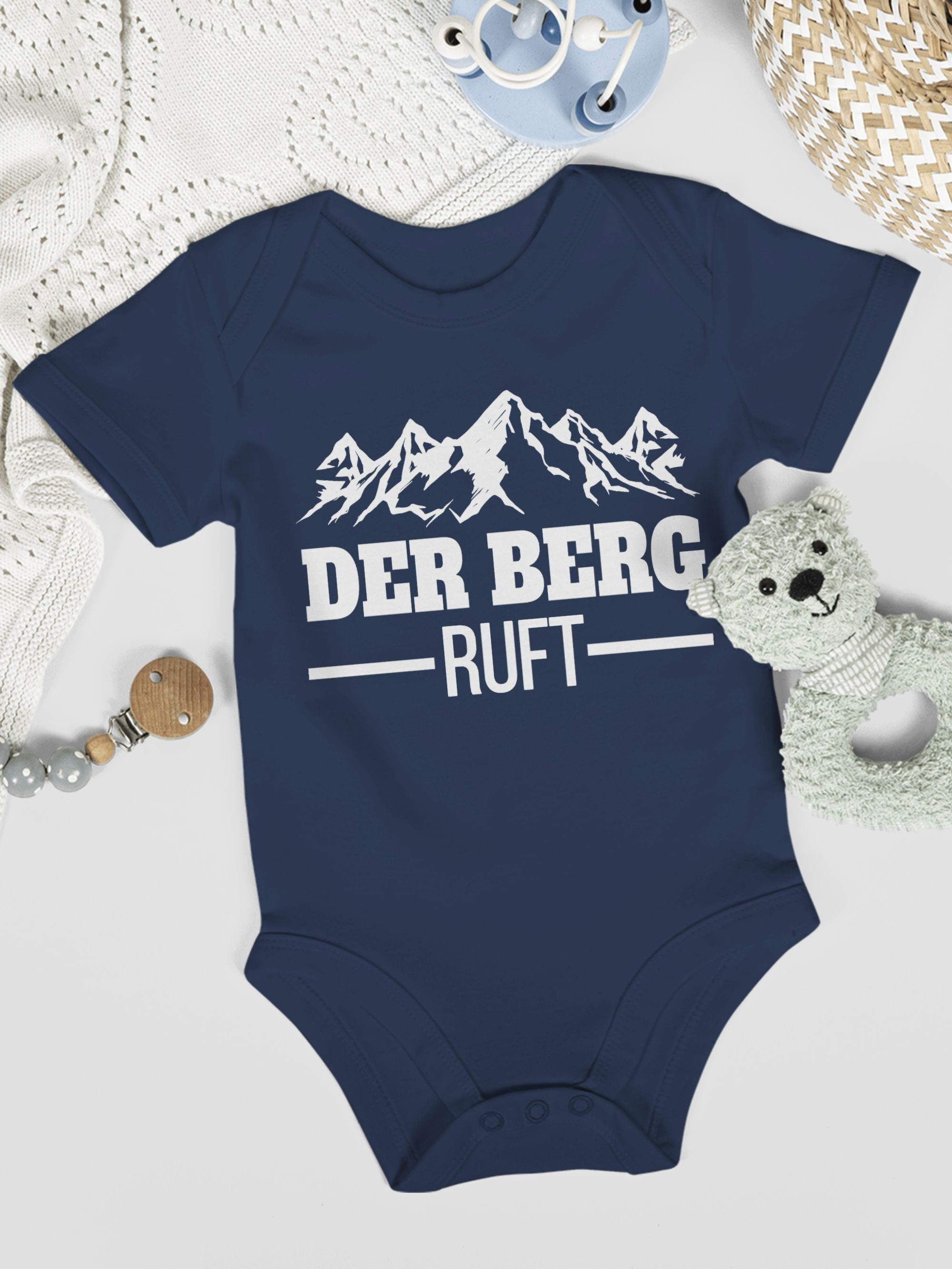 1 Der Shirtbody Berg Blau ruft Navy Bewegung Baby Shirtracer & Sport