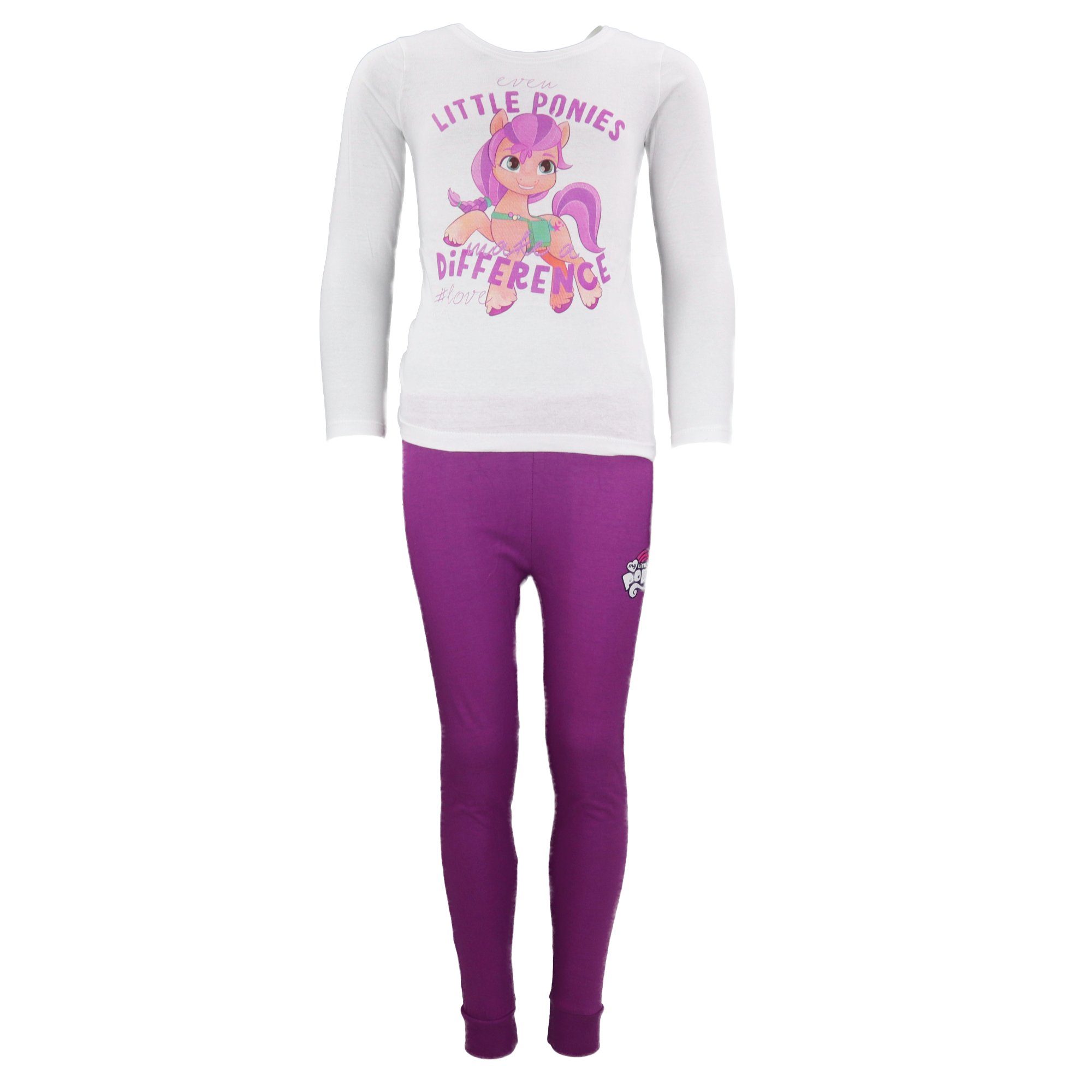 My Little Pony Schlafanzug My Little pony - eine neue Generation Sunny Mädchen Kinder Pyjama Gr. 98 bis 128 Weiß