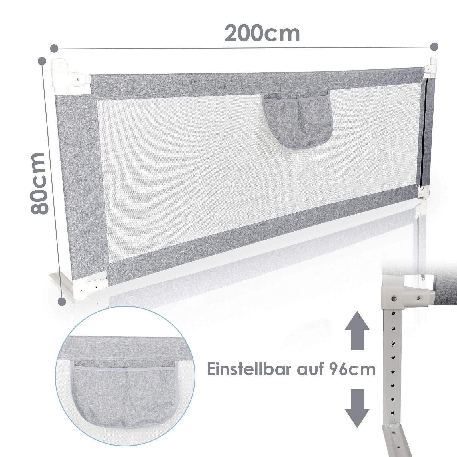 Clanmacy Bettschutzgitter Bettgitter 150 cm/180 cm/200 günstig online kaufen