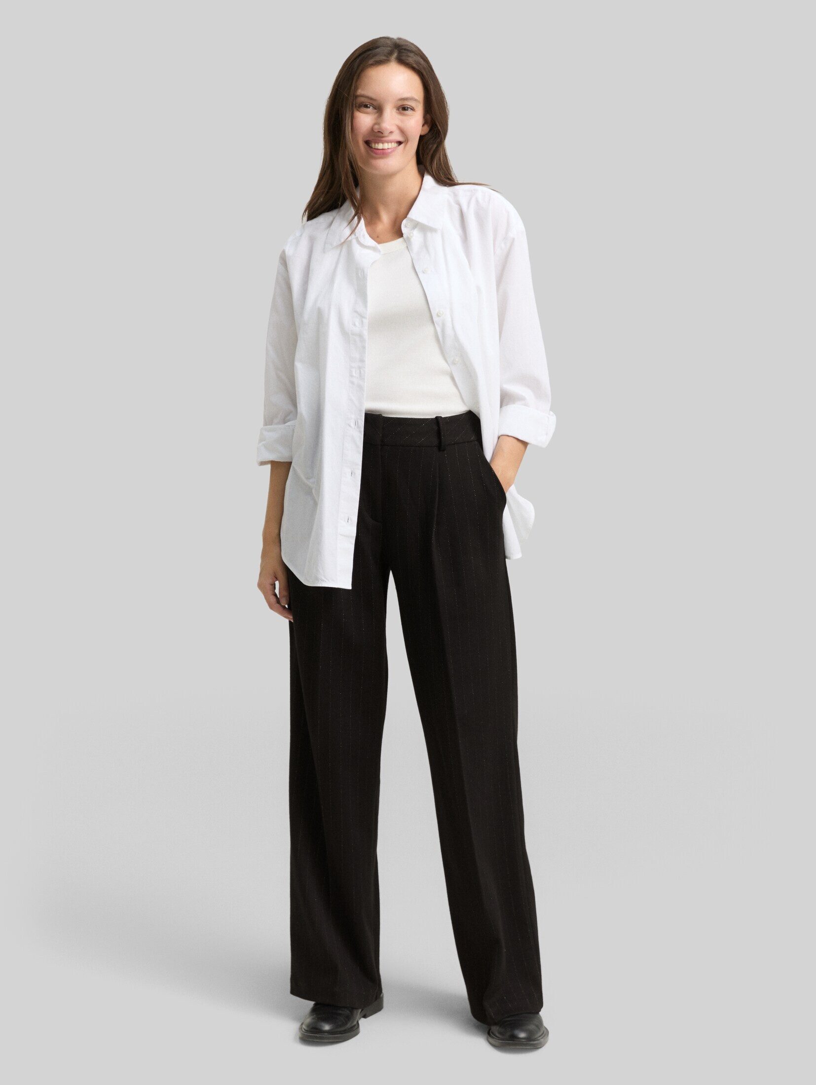 TOM TAILOR Stoffhose Hosen & Chino TTLEA WIDE Hose mit Glitzer-Effekt