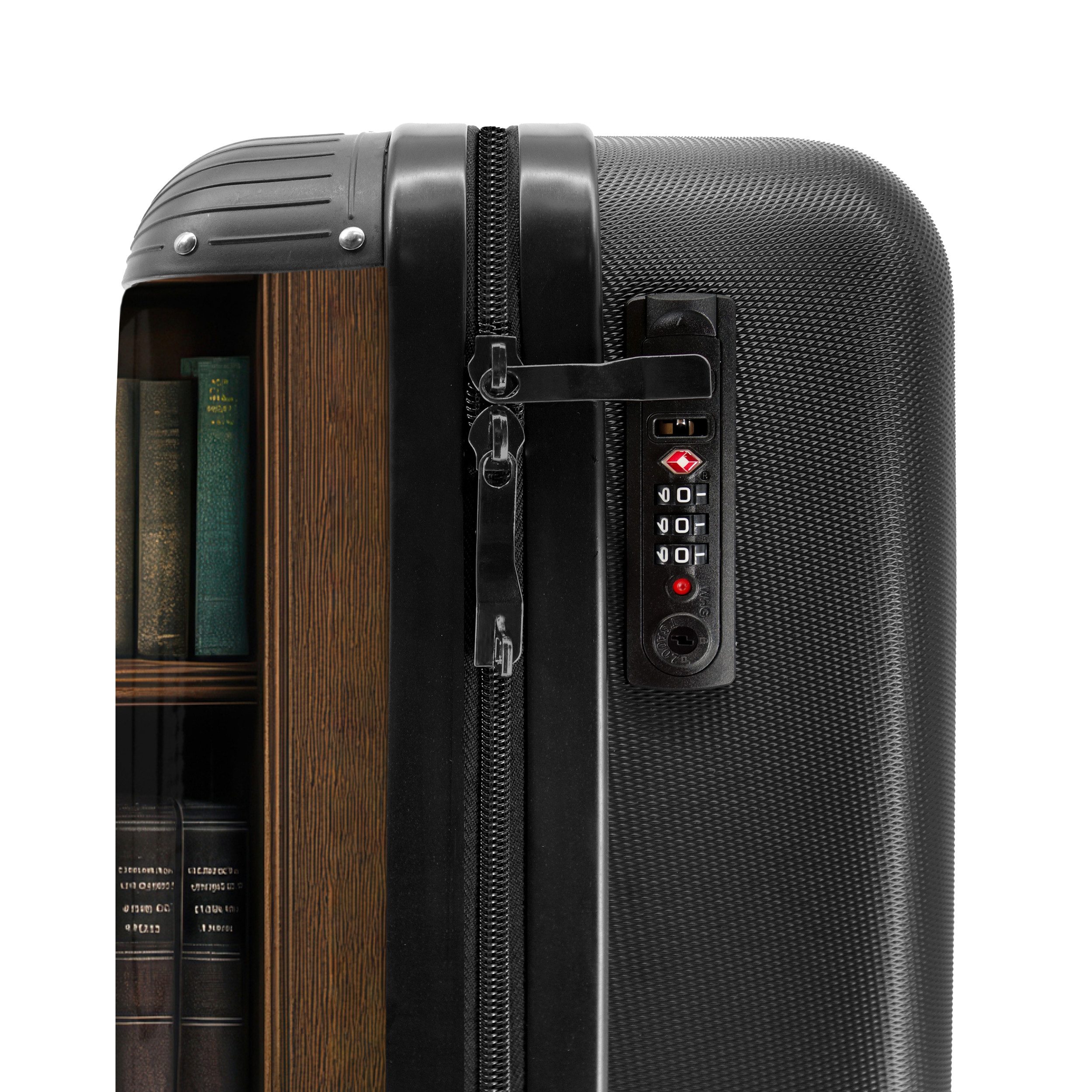 NoBoringSuitcases.com© Hartschalen-Trolley Bücherregal voller klassisch anmutender Werke 55x35x20cm, Reisetasche mit Rollen, Koffer Handgepäck Flugzeug – Bild 5 von 5