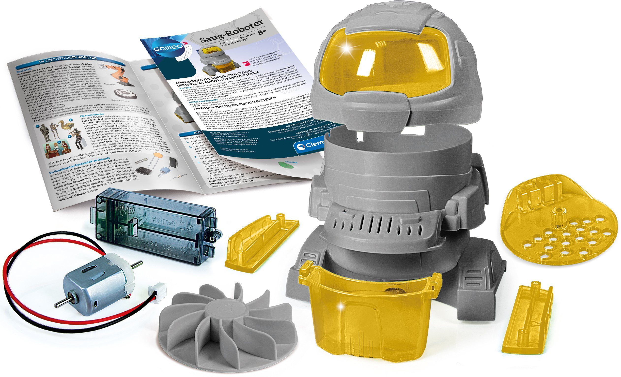 Clementoni® Experimentierkasten Galileo, Saug-Roboter, Made in Europe