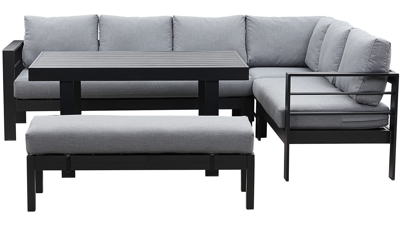 MeXo Gartenlounge-Set XXL Lounge Gartenmöbelset aus Aluminium, wetterfest, günstig online kaufen