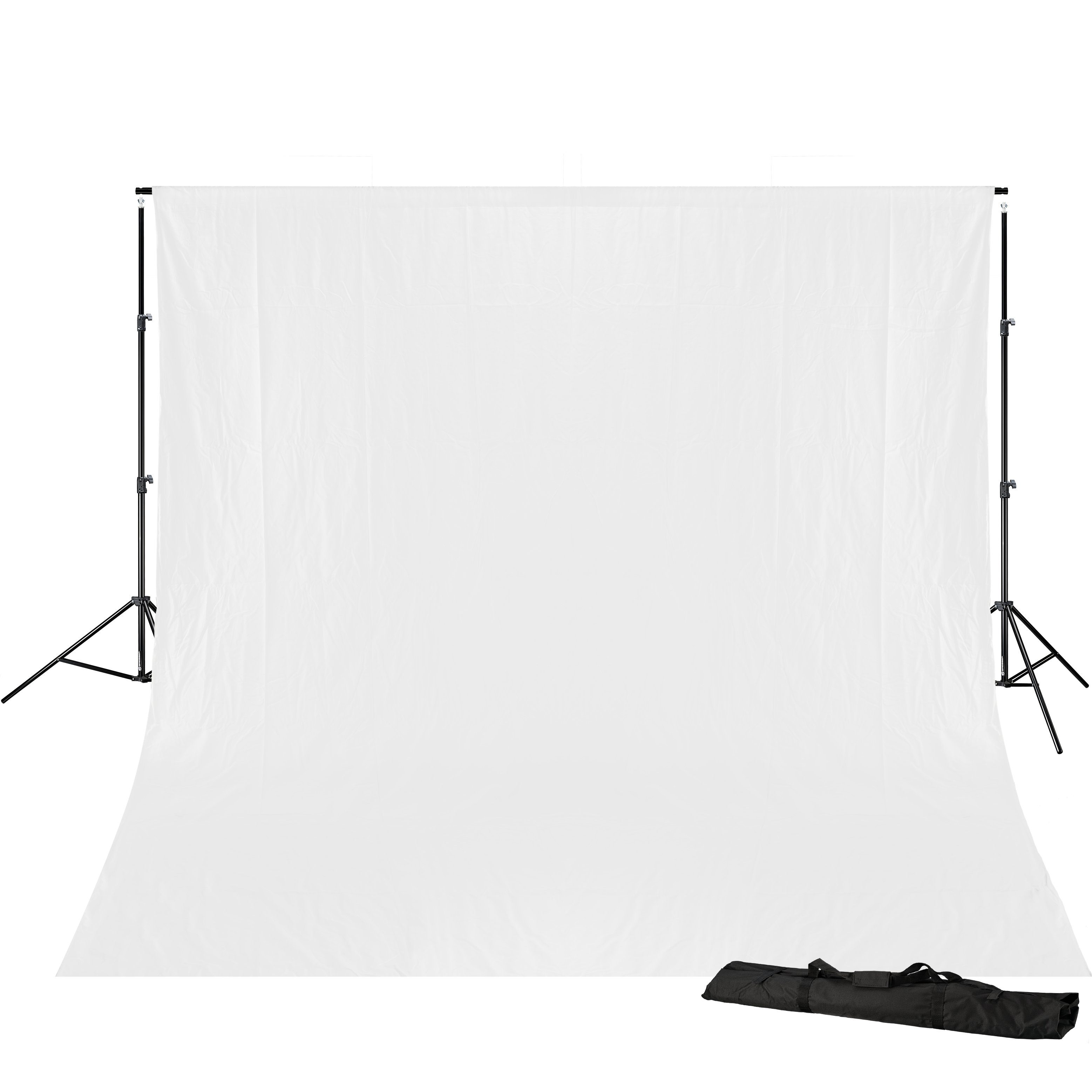 BRESSER Aufhängesystem BRESSER BR-D23 Hintergrundsystem + Hintergrundtuch 3 x 6m Weiß