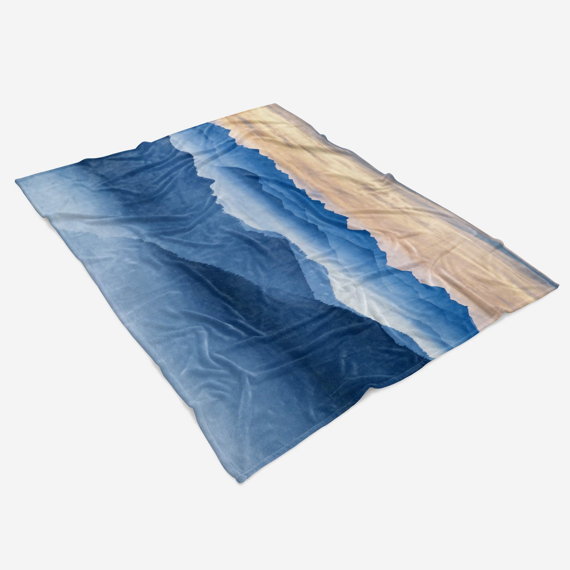Baumwolle-Polyester-Mix mit Fotomotiv Bäume (1-St), Sinus Bergkette Nebel Strandhandtuch Art Natur, Handtücher Kuscheldecke Handtuch Handtuch Saunatuch