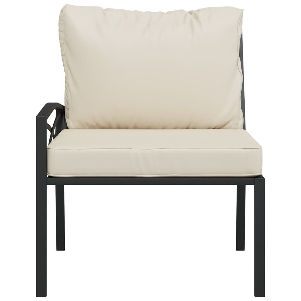 vidaXL Loungesofa Gartenstühle mit 2 cm Sandfarbigen Sandfarbe Stk. 62x75x79 2 Stahl, Kissen Teile