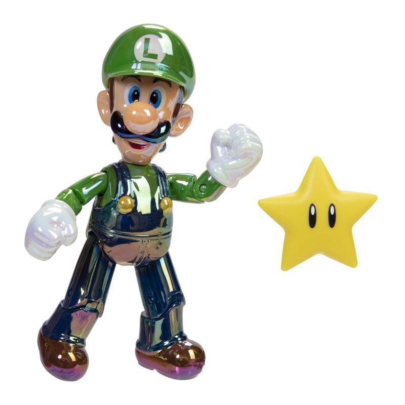 Jakks Pacific Merchandise-Figur Super Mario - Luigi Stern 10 cm Figur (Sammlerbox), (Set, 2-tlg)