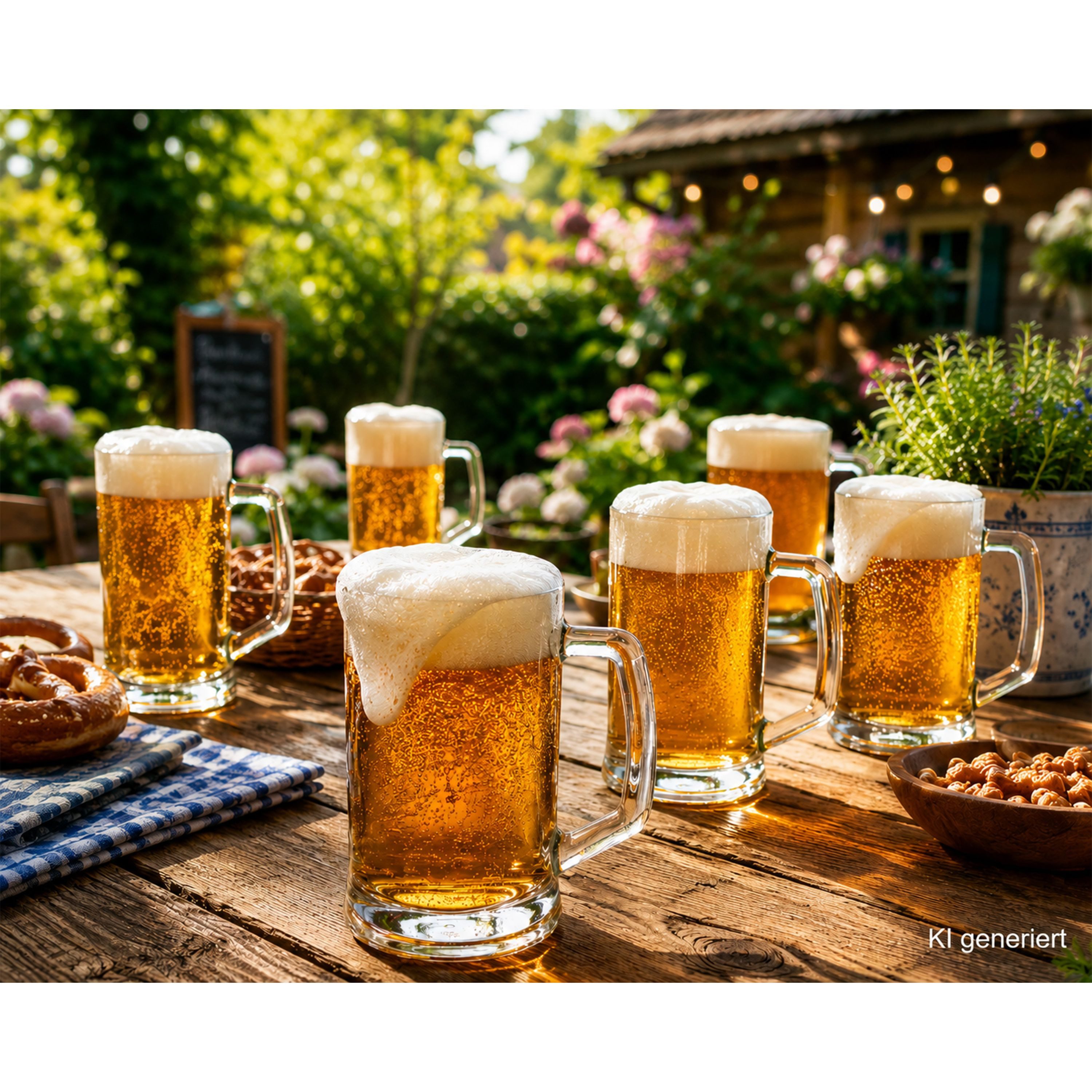 MamboCat Bierglas 6x Viva Bierkrug 0,3L mit Henkel Bierseidel 300ml Glas Seidel Humpen, Glas – Bild 3 von 5