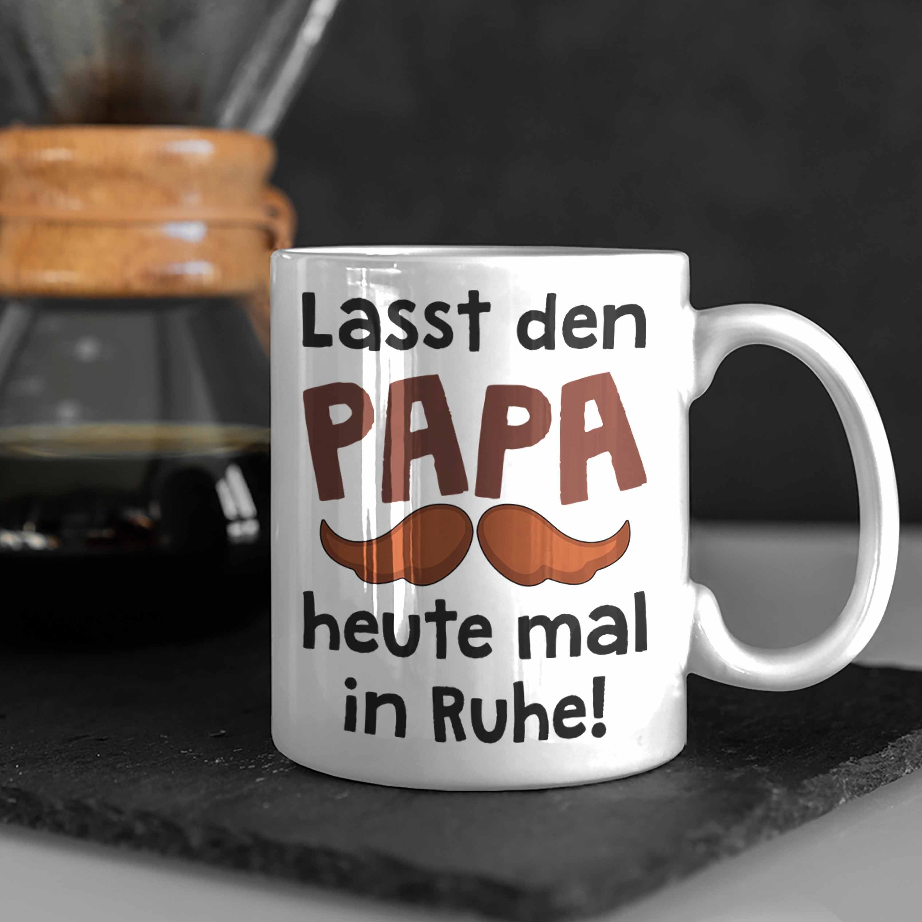 Trendation Vatertag Papa Tasse Spruch Geschenk mit Vater von Papa Kaffeetasse - Geschenk Trendation Sohn Bester Weiss Tasse