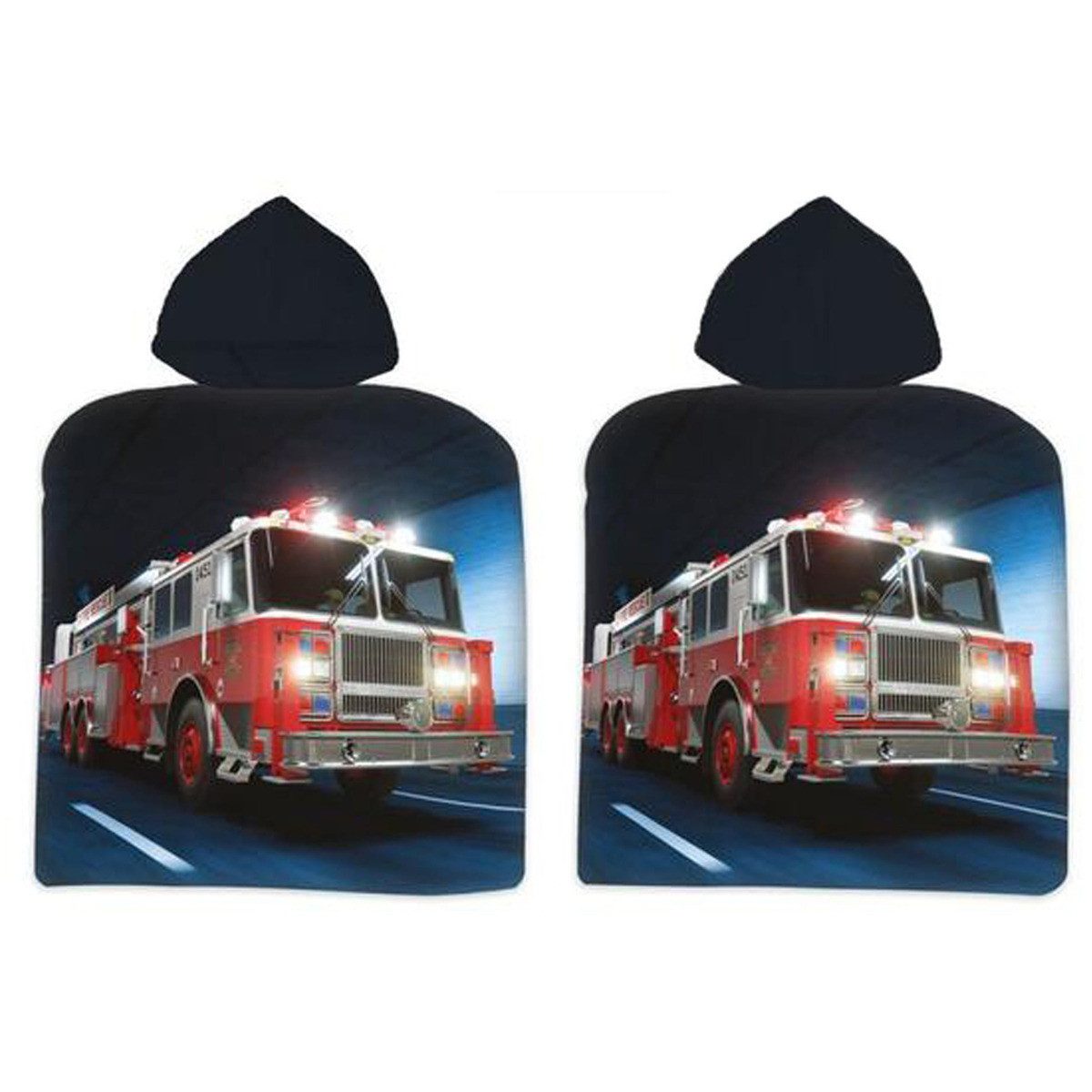 BrandMac Badeponcho Feuerwehr Unisex Kinder, Lang, Frottee, Keine / nicht relevant, Schlupf, Badeponcho, Bademantel, Badehandtuch, Badetextilien, Cardigan