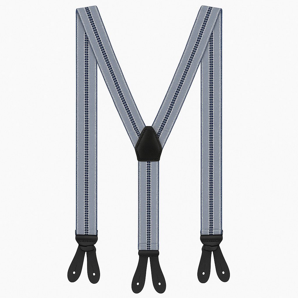 ZUKUNFTSENKEL Hosenträger Hosenträger Herren 3,5 cm Breite Y-Form mit Knopfverschluss (Deutsche Produktion, Komfortabel) Lederriemen Knopfverschluss, ohne Clips