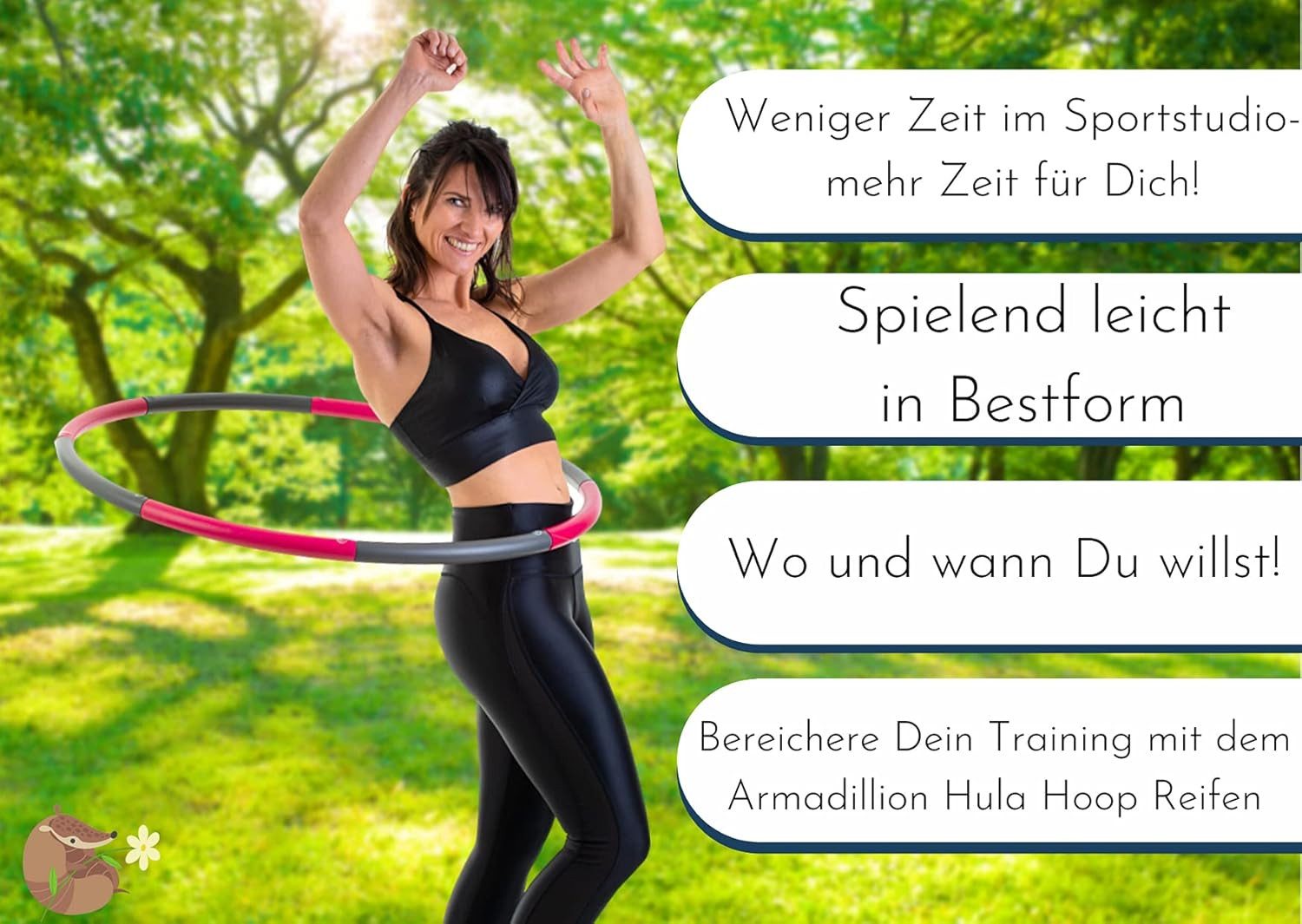 GiglioCollection Hula-Hoop-Reifen 1,2 kg, gewellt, stabil, zerlegbar, mit Praktischer Tragetasche