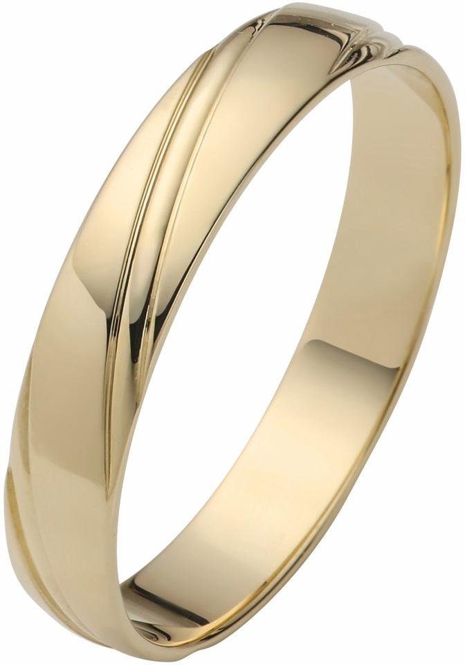 Firetti Trauring Schmuck Geschenk Gold 375 Hochzeit Ehering "LIEBE", Made in Germany, wahlweise mit oder ohne Brillant