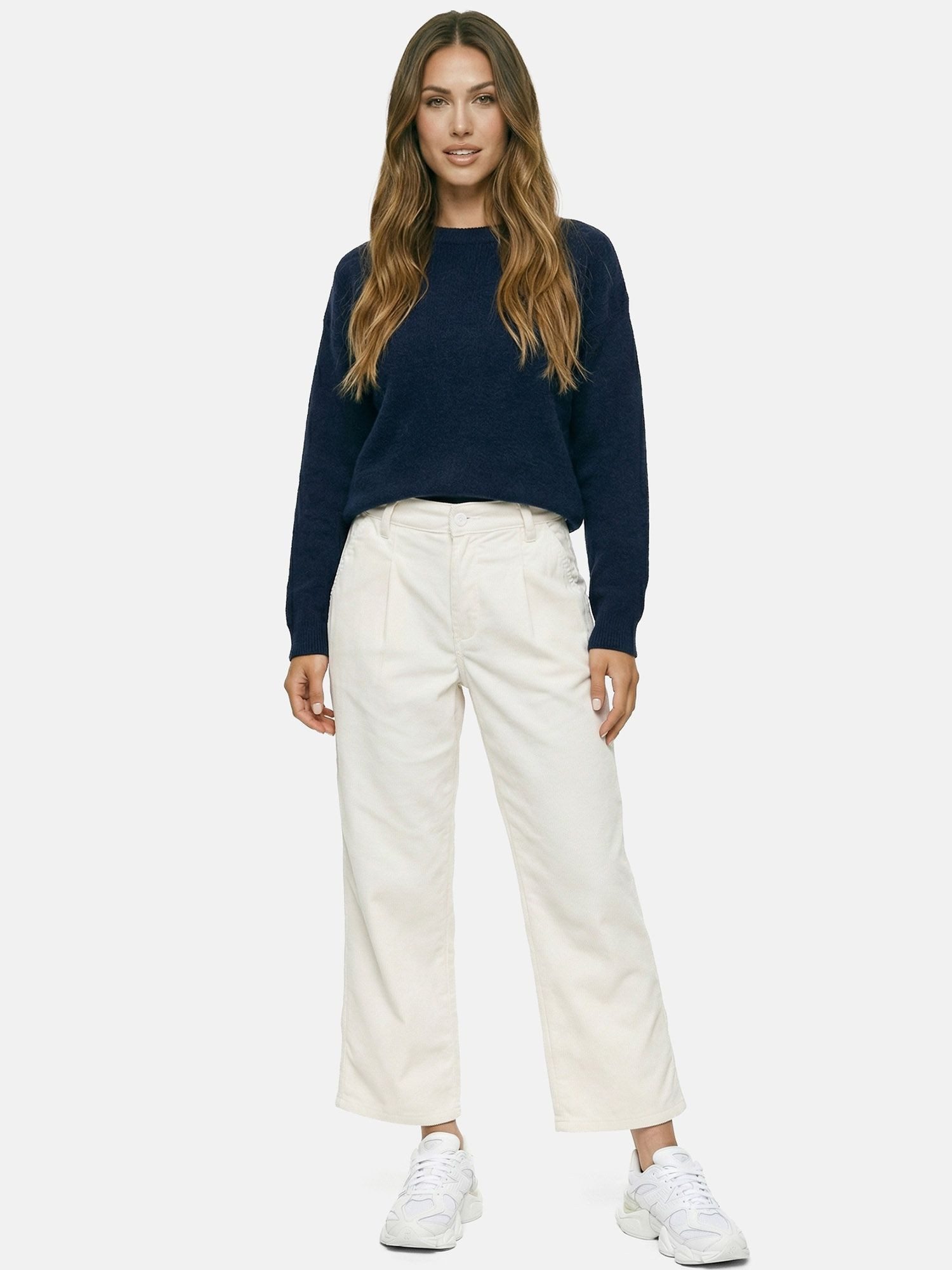Tazzio Stoffhose F142 Cordhose mit Bundfalten, Wide Leg, hoher Bund