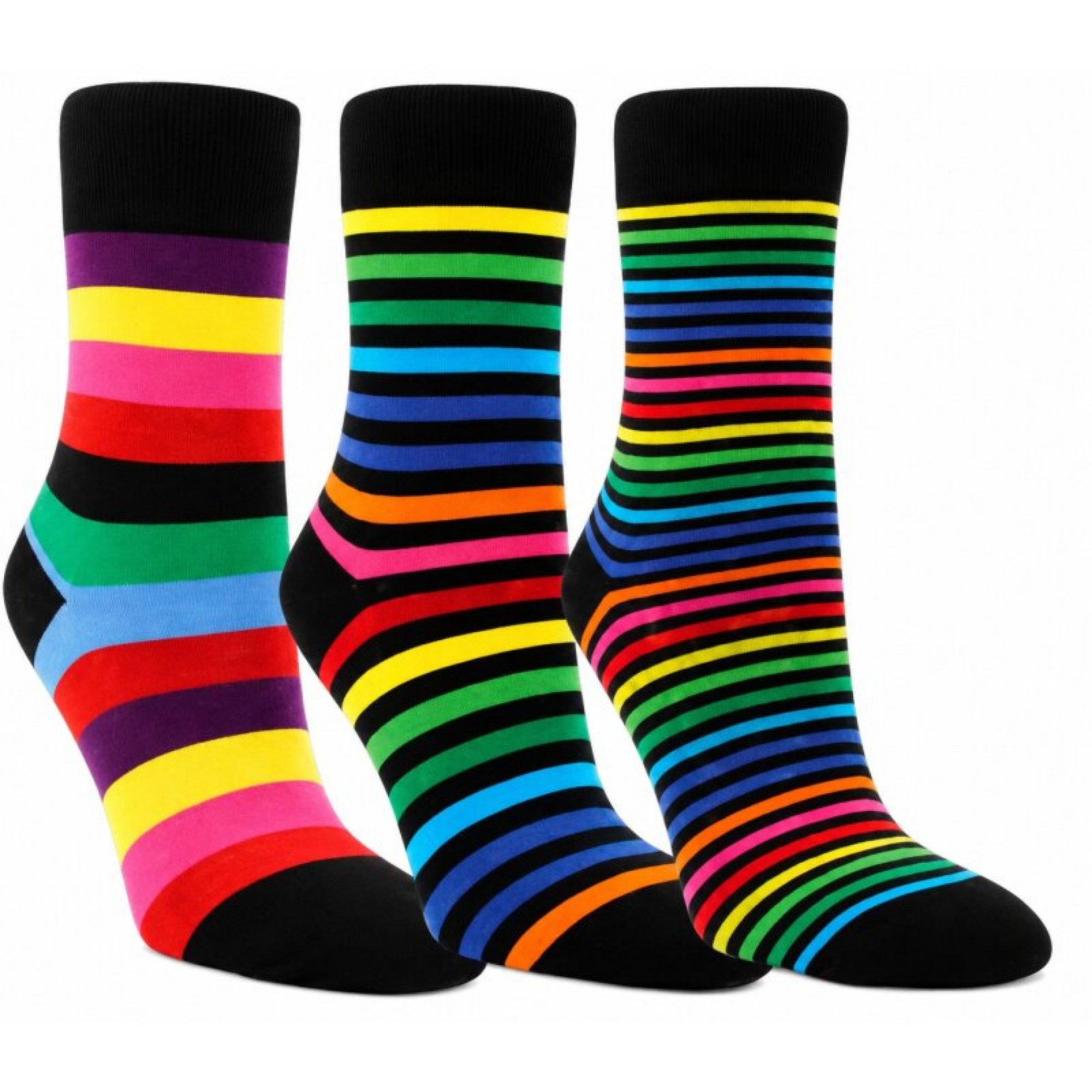 RS Harmony Socken Zuckerstange Ringelsocken Baumwolle Softrand (Packung, 6 Paar: jeweils 2 Paar pro Ringeldesign) Softrand, handgekettelte Spitze und verstärkte Ferse und Spitze