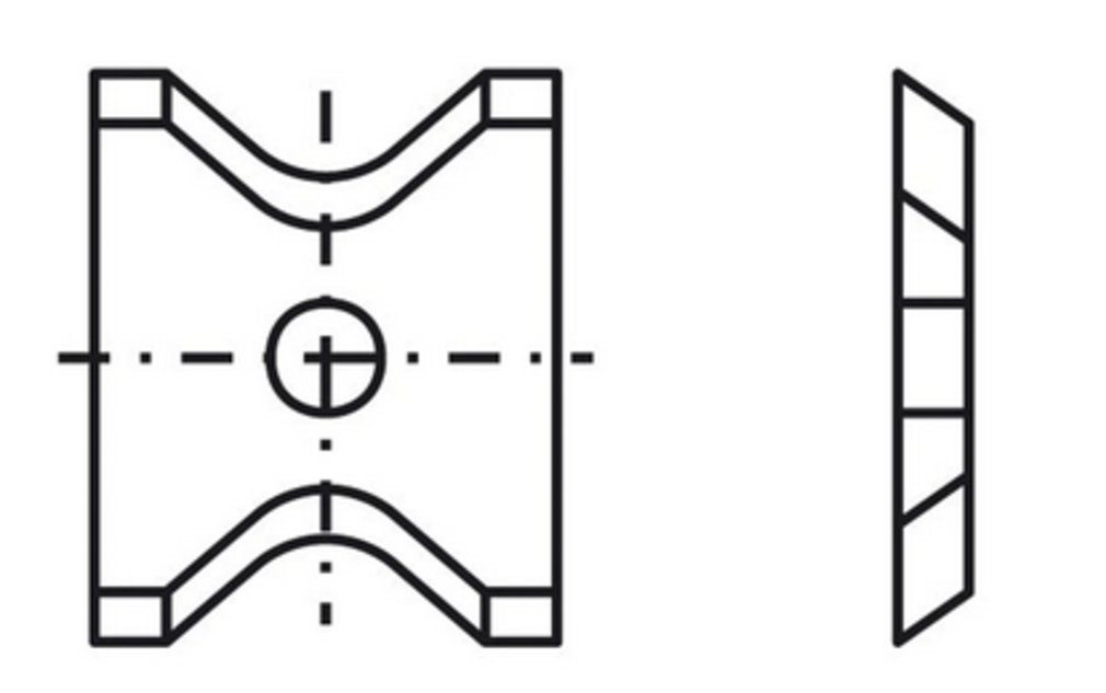 Tigra Wendeplattenfräser Blankett 45 13x16x2,0mm d=4,0mm R=3 T04F 4 Stück