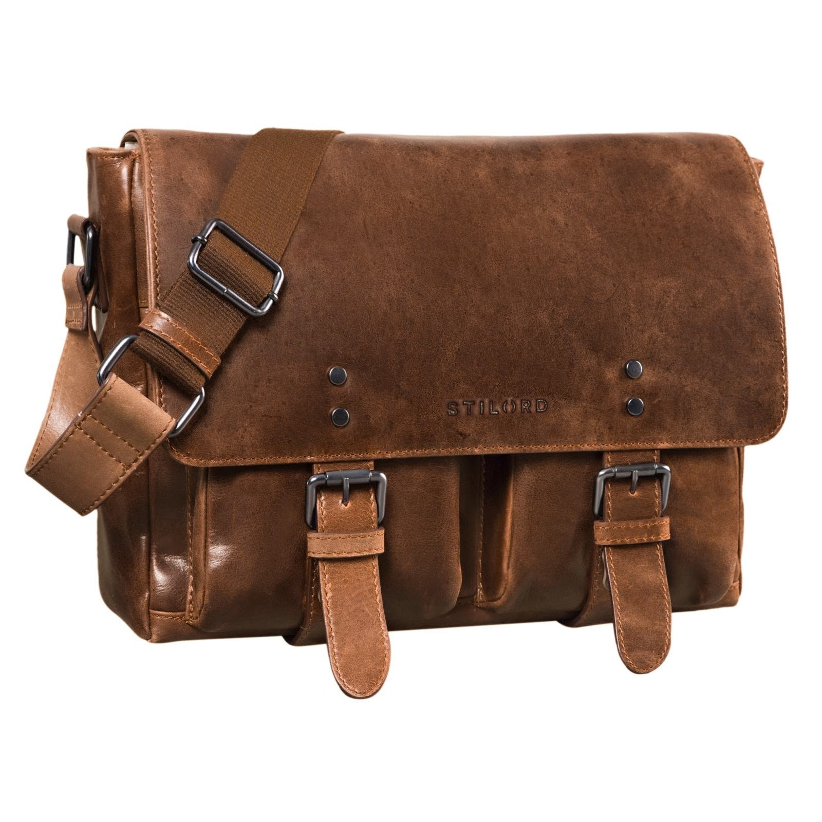 Aktentasche STILORD "Hunter" Leder Aktentasche 13 Zoll