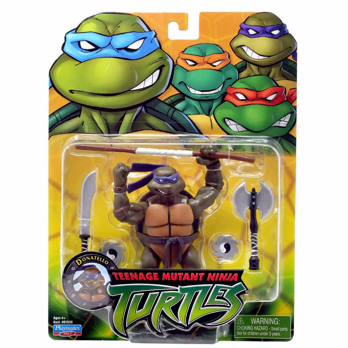 Playmates Toys Actionfigur Teenage Mutant Ninja Turtles Retro Figur, bewegliche 12 cm große Figur mit Zubehör