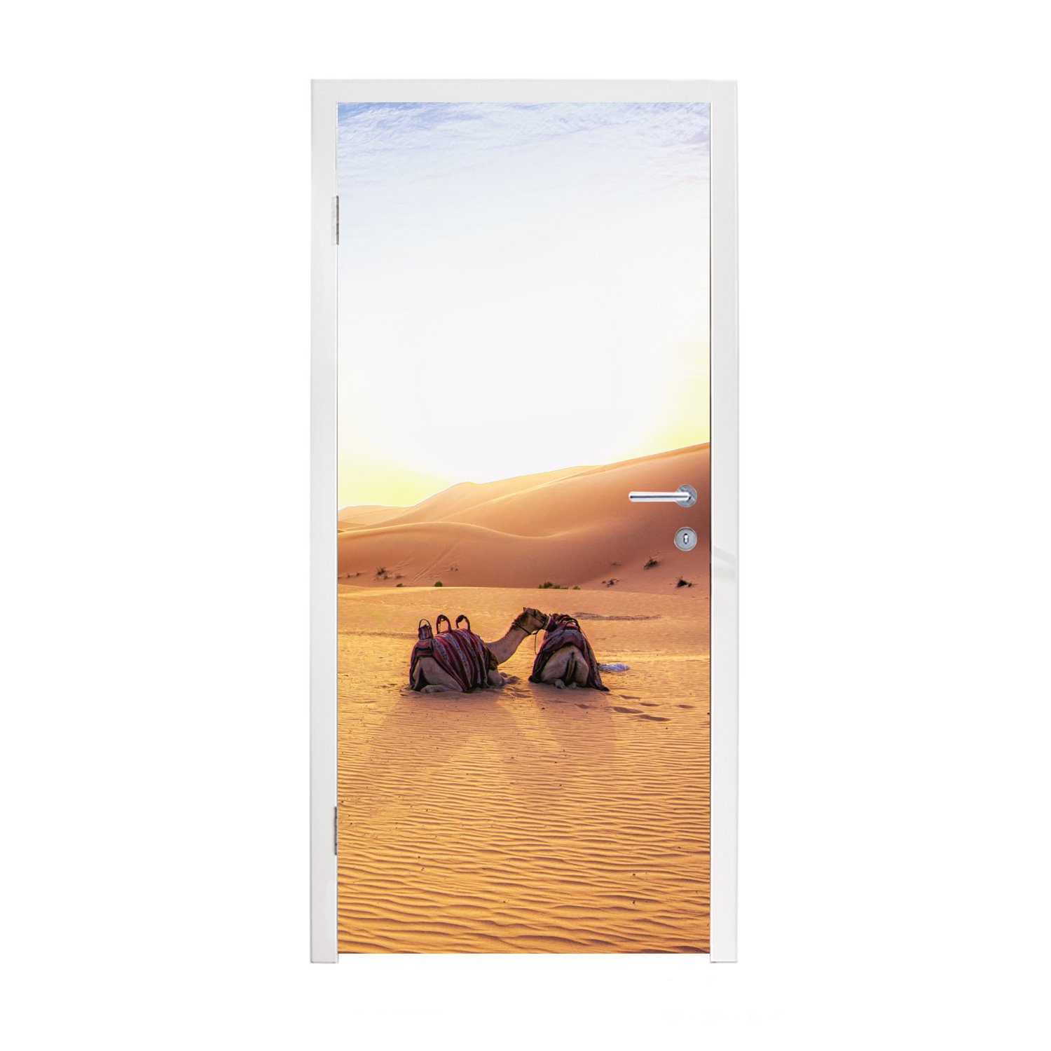 MuchoWow Türtapete Kamel - Wüste - Sand, Matt, bedruckt, (1 St), Fototapete für Tür, Türaufkleber, 75x205 cm
