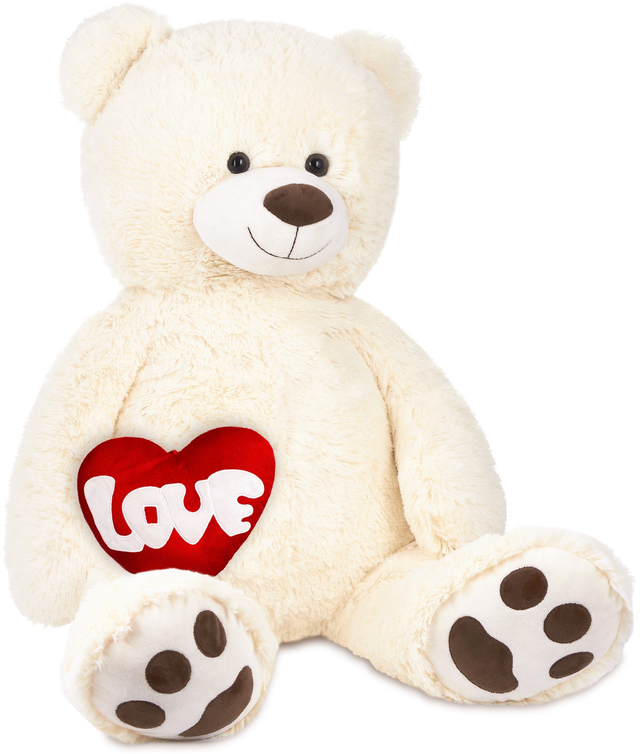 BRUBAKER Kuscheltier XXL Teddybär 100 cm groß mit Herz Love (1-St), großer günstig online kaufen