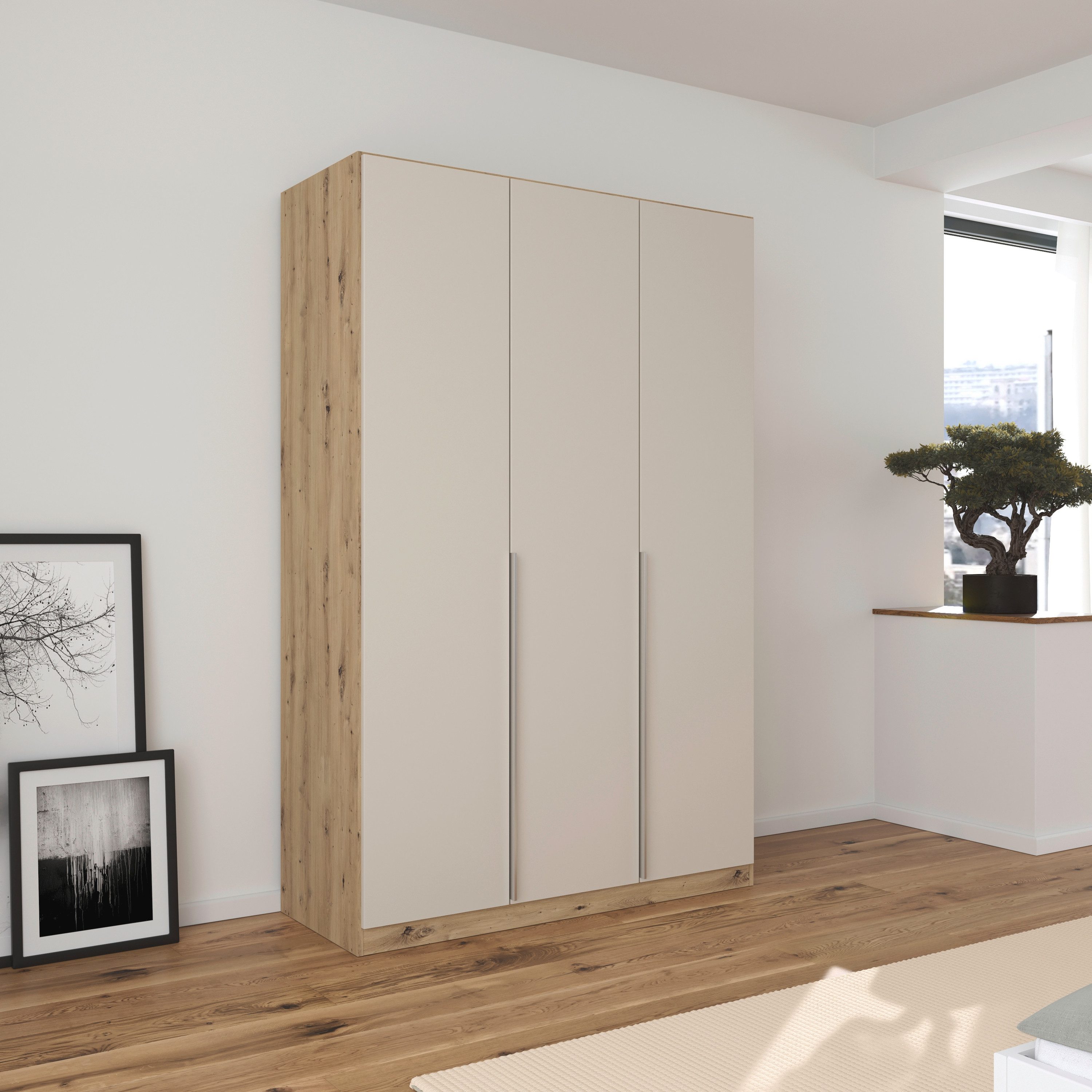 OTTO home Drehtürenschrank Kleiderschrank Schrank Garderobe AGORDO Schlafzimmer (in zwei Griff-Farben, Breiten 91-405 cm, Dekor- oder Hochglanzfront) durchdachte Innenausstattung, in 8 Breiten und 2 Höhen MADE IN GERMANY