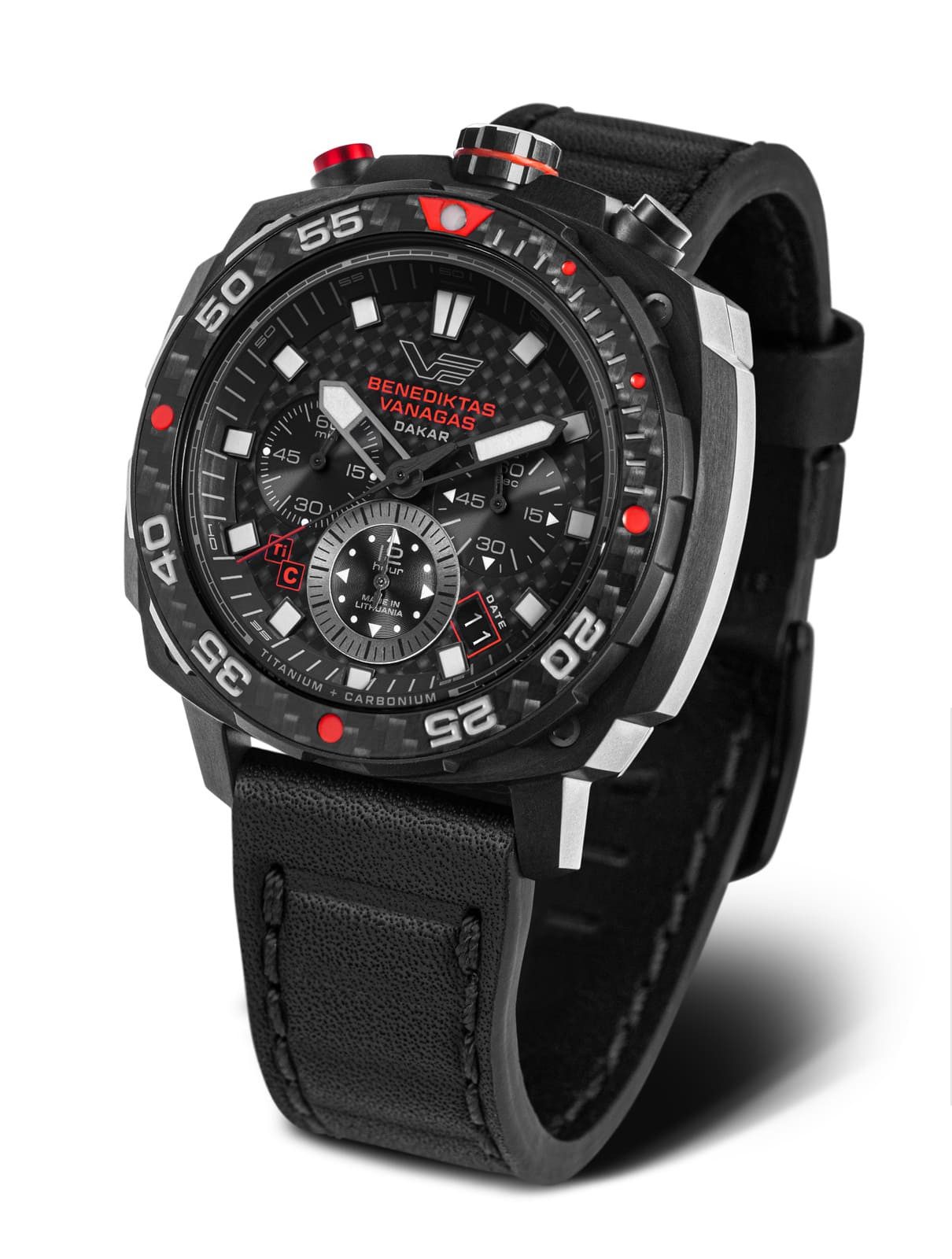 Vostok Europe Chronograph Herrenuhr 650J740 Dakar Edition Titan Carbon 45,5 mm