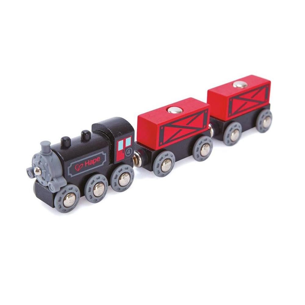 Hape Spielzeug-Eisenbahn Dampf-Frachtzug, Holzeisenbahn Dampflok Holzspielzeug Kleinkindspielzeug ab 3 Jahre