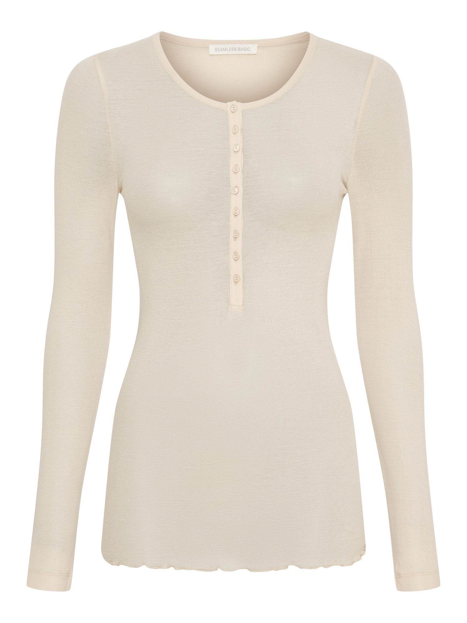 Seamless Basic Langarmhemd Seamless Basic Shirt Cotton Granddad