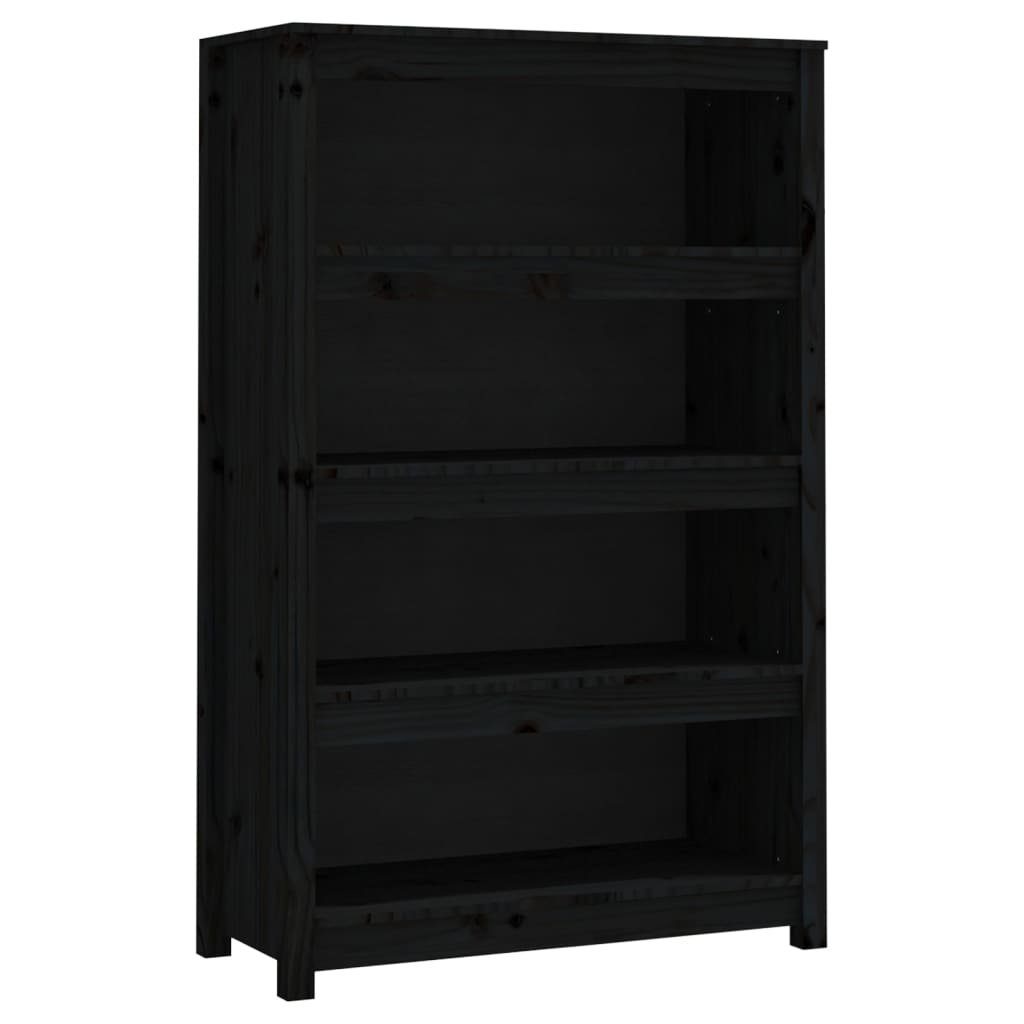 Bücherregal Kiefer cm Massivholz 80x35x126 Schwarz furnicato