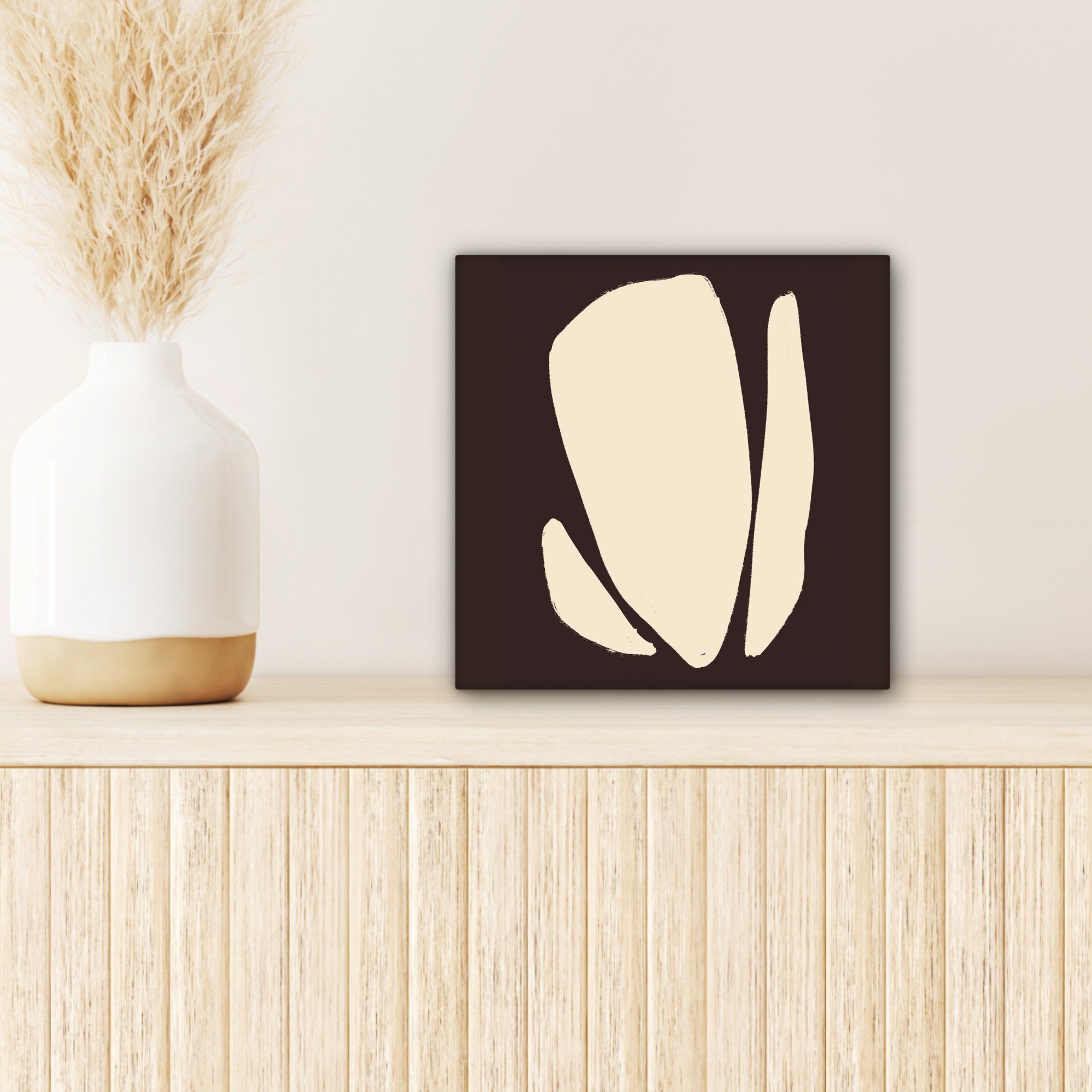 OneMillionCanvasses® Leinwandbild Kunst Wohnzimmer - cm für 20x20 (1 St), - Leinwand Schlafzimmer, - Bilder Abstrakt, Modern Braun