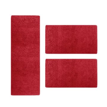 Hochflor-Bettumrandung Kleopatra, Teppichläufer, ideal im Schlafzimmer, viele Farben Karat, Höhe 9 mm, (3-tlg), Shaggy