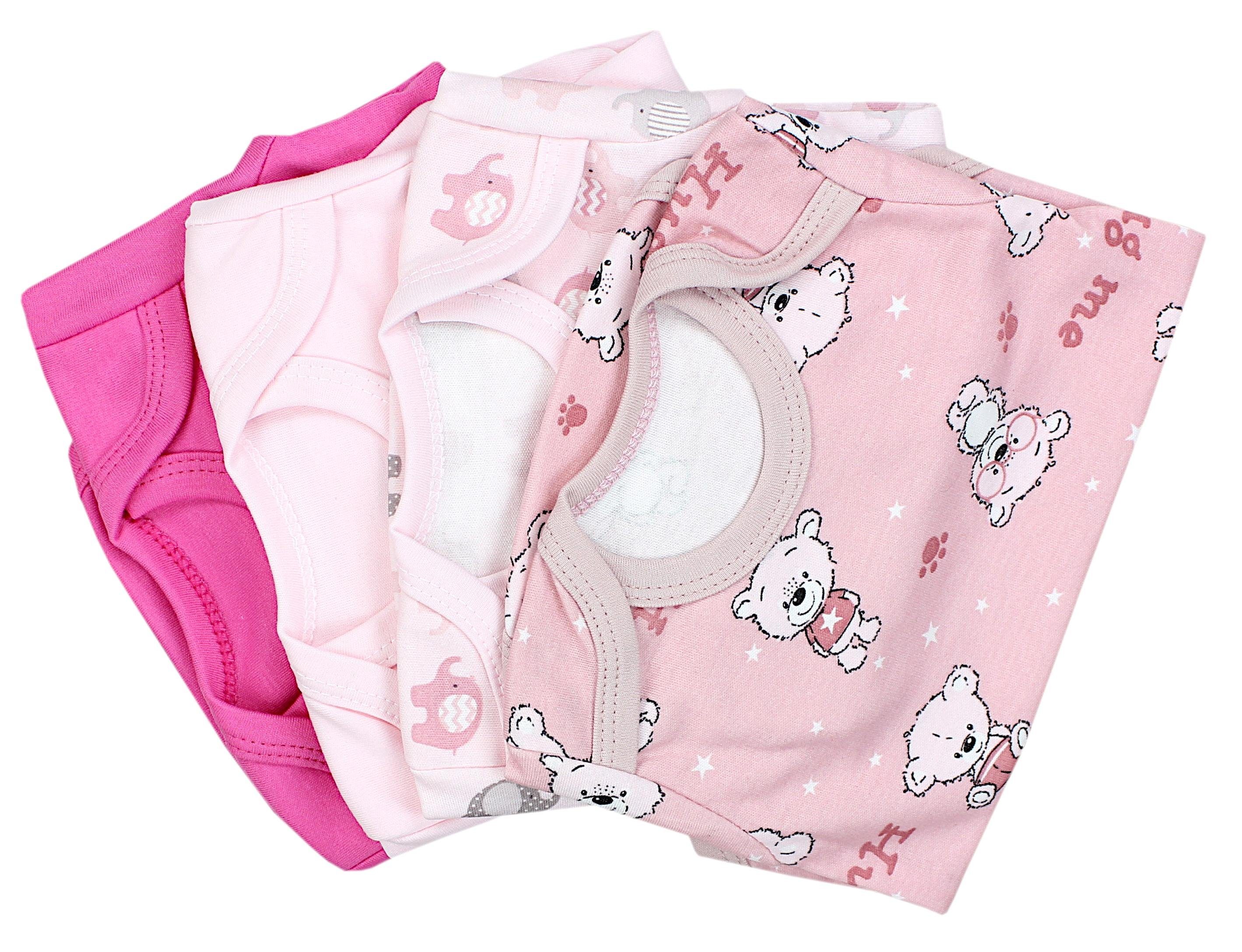 Mädchen Elefanten TupTam Mitwachsbody Pink Baby Hellrosa Langarmbody 4er Bärchen Pack TupTam Babybody Langarmbody