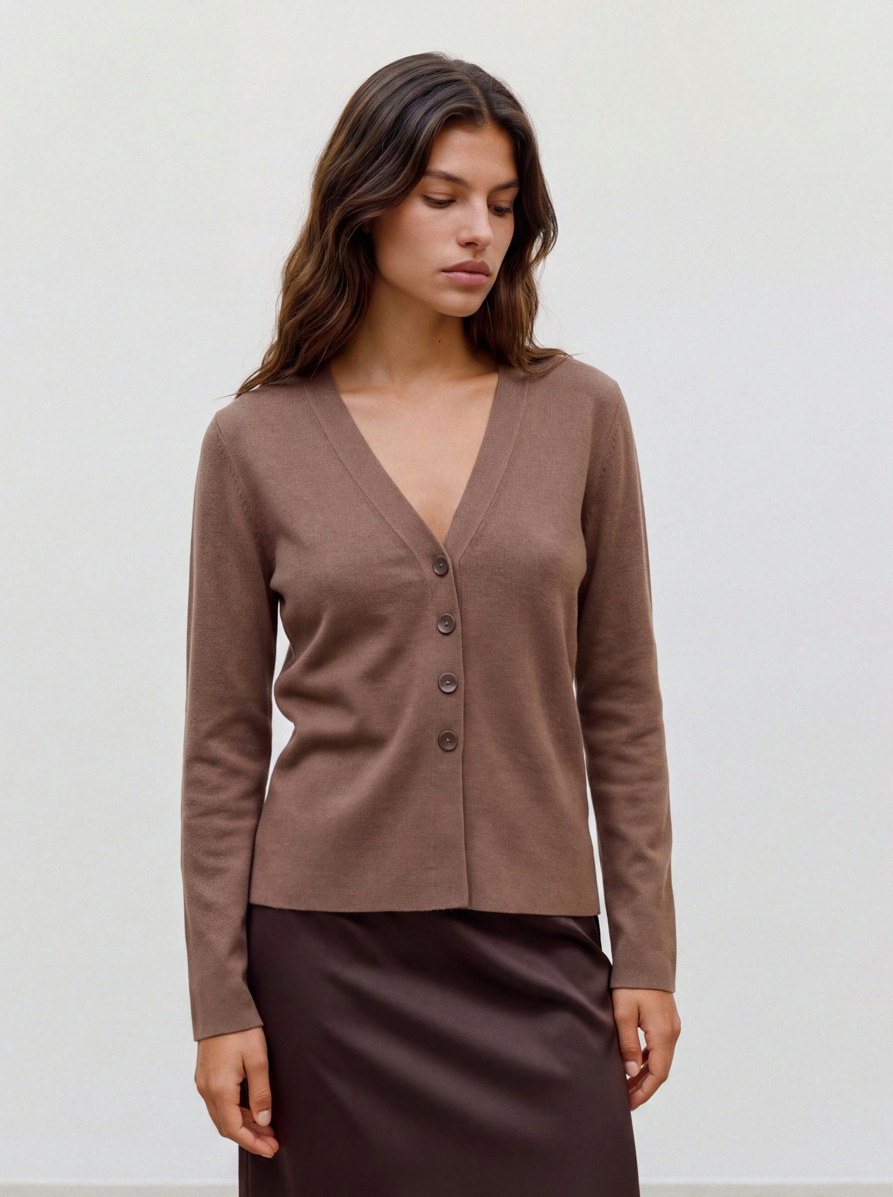 Vero Moda Strickjacke VMMILLE LS V-NECK CARDIGAN NOOS Materialmix mit Wolle